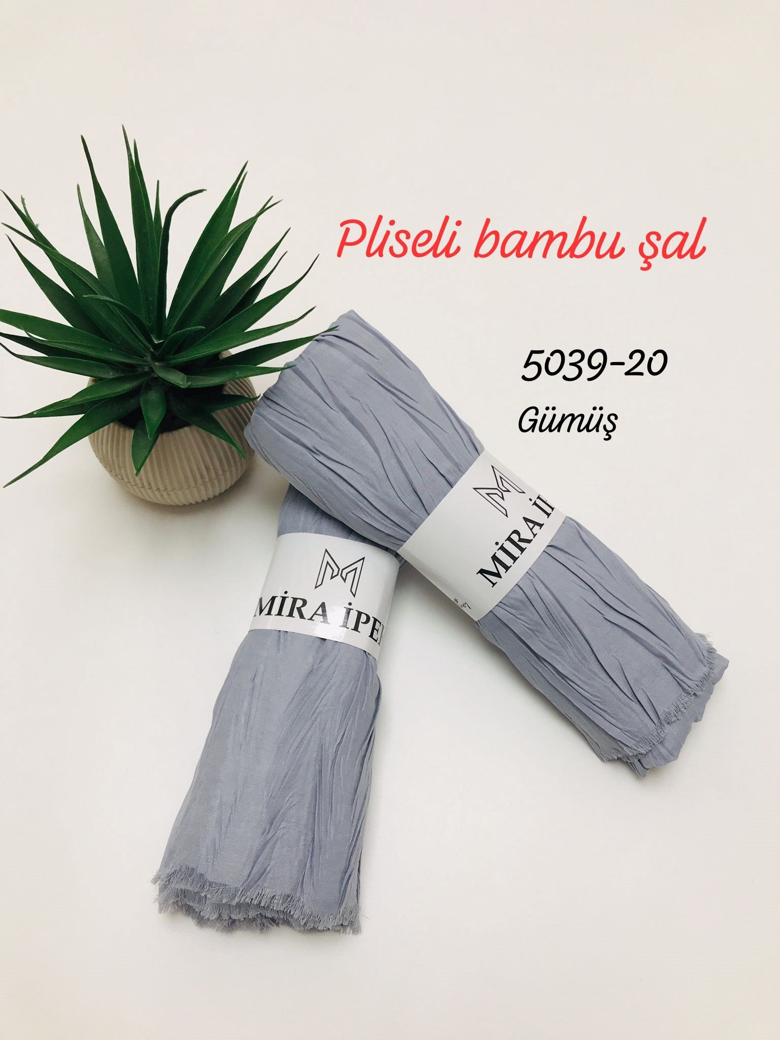 5039 Pliseli Bambu Şal