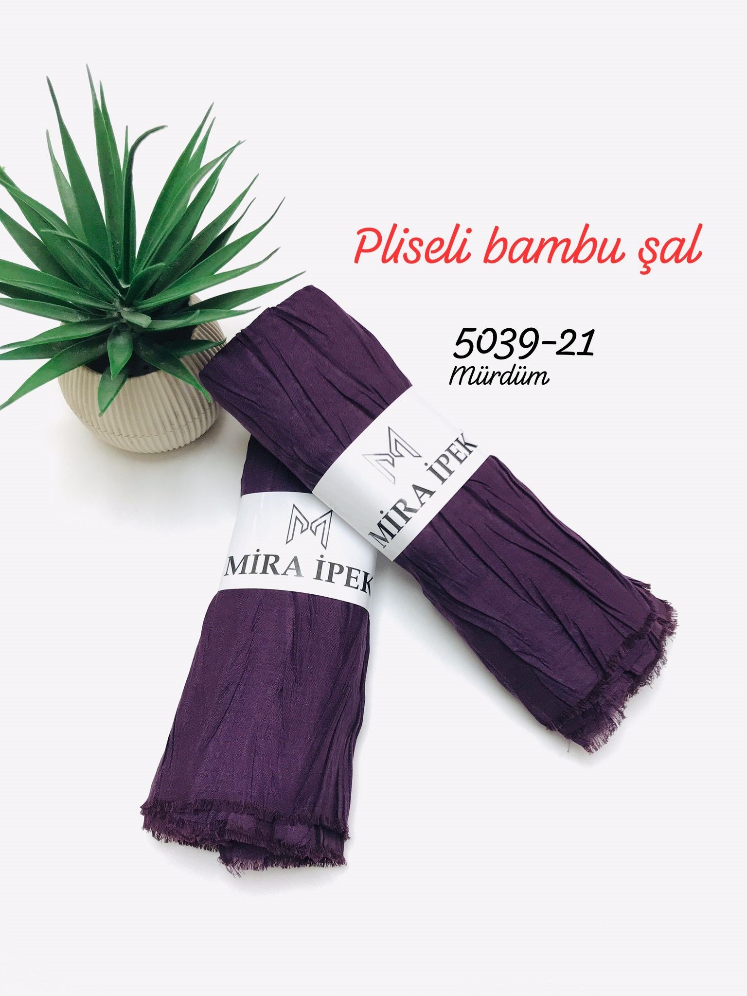 5039 Pliseli Bambu Şal