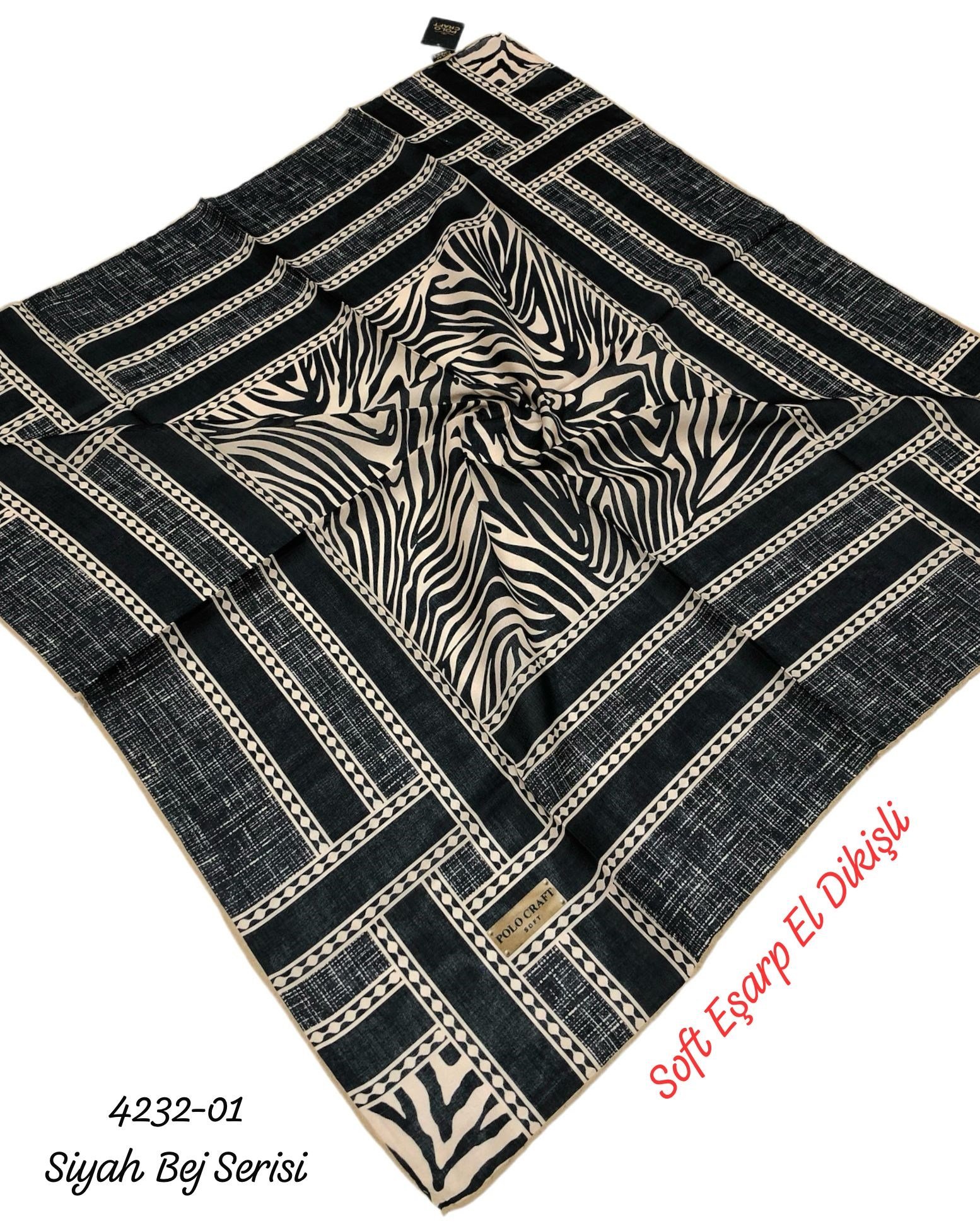 4232 Soft Eşarp El Dikişli