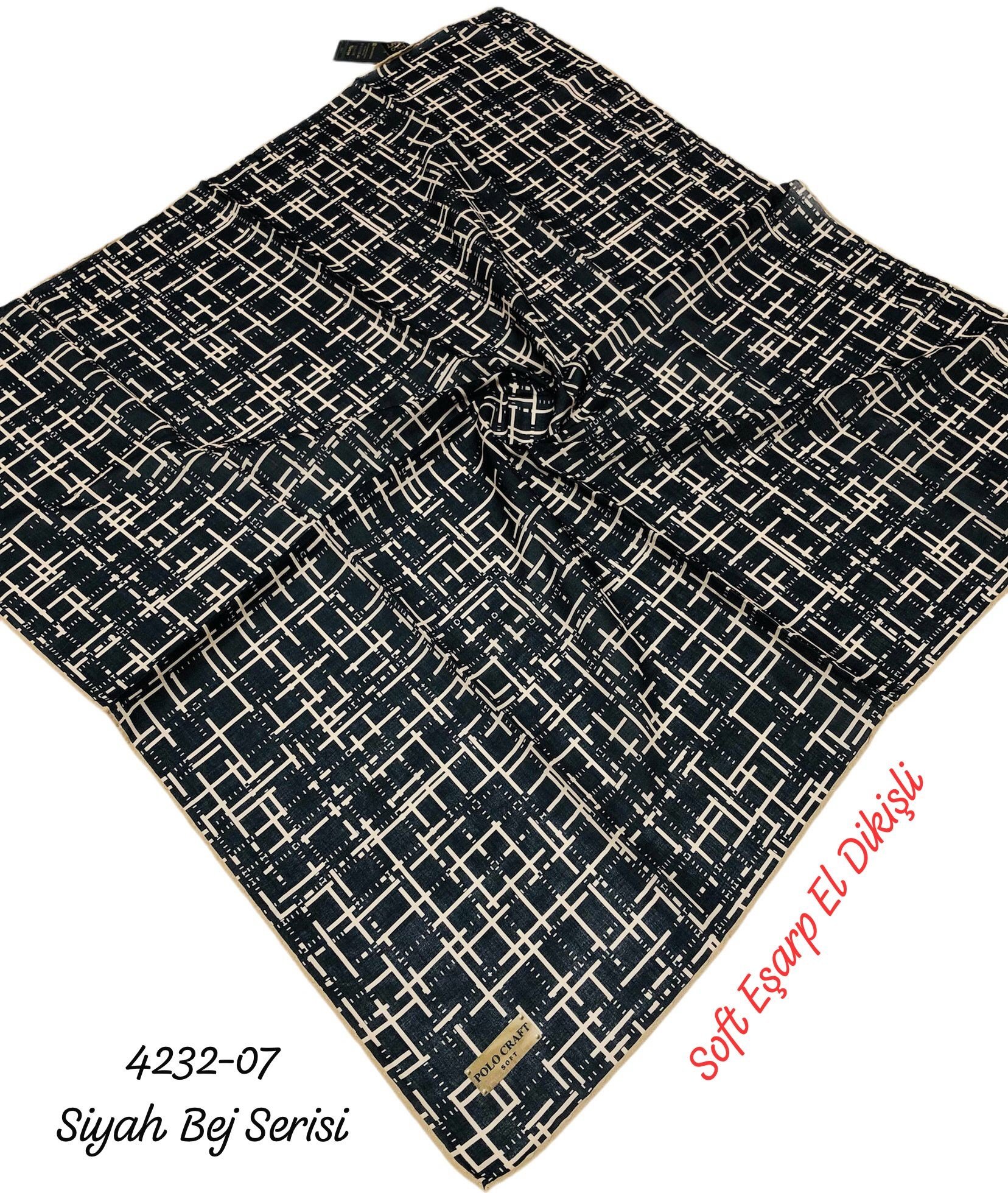 4232 Soft Eşarp El Dikişli