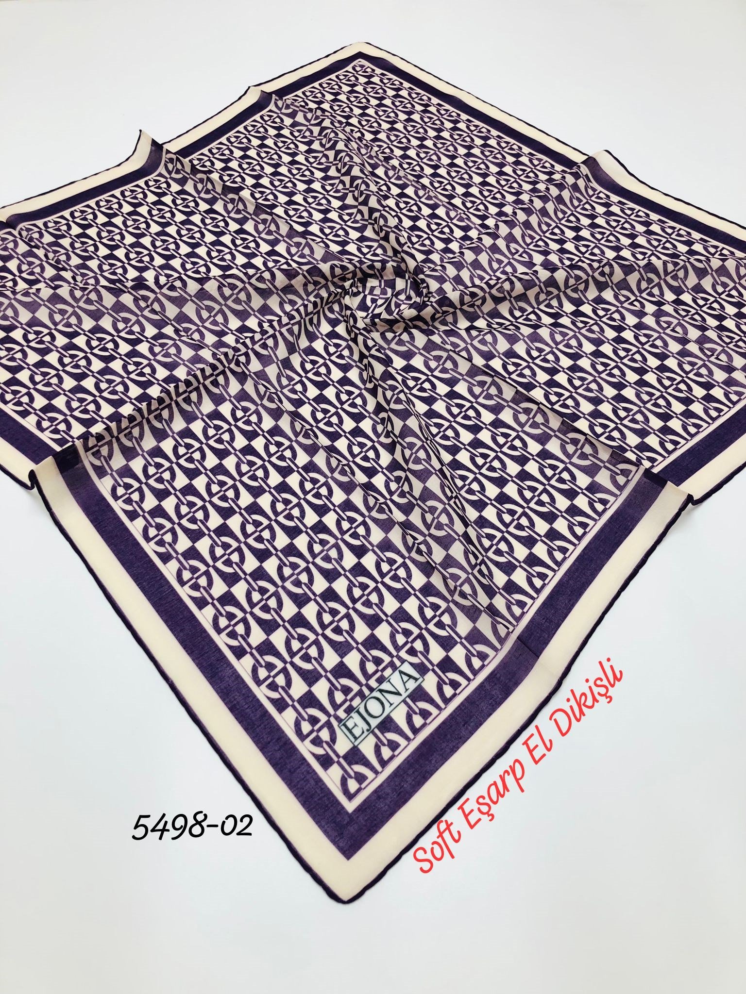 5498 Soft Eşarp El Dikişli