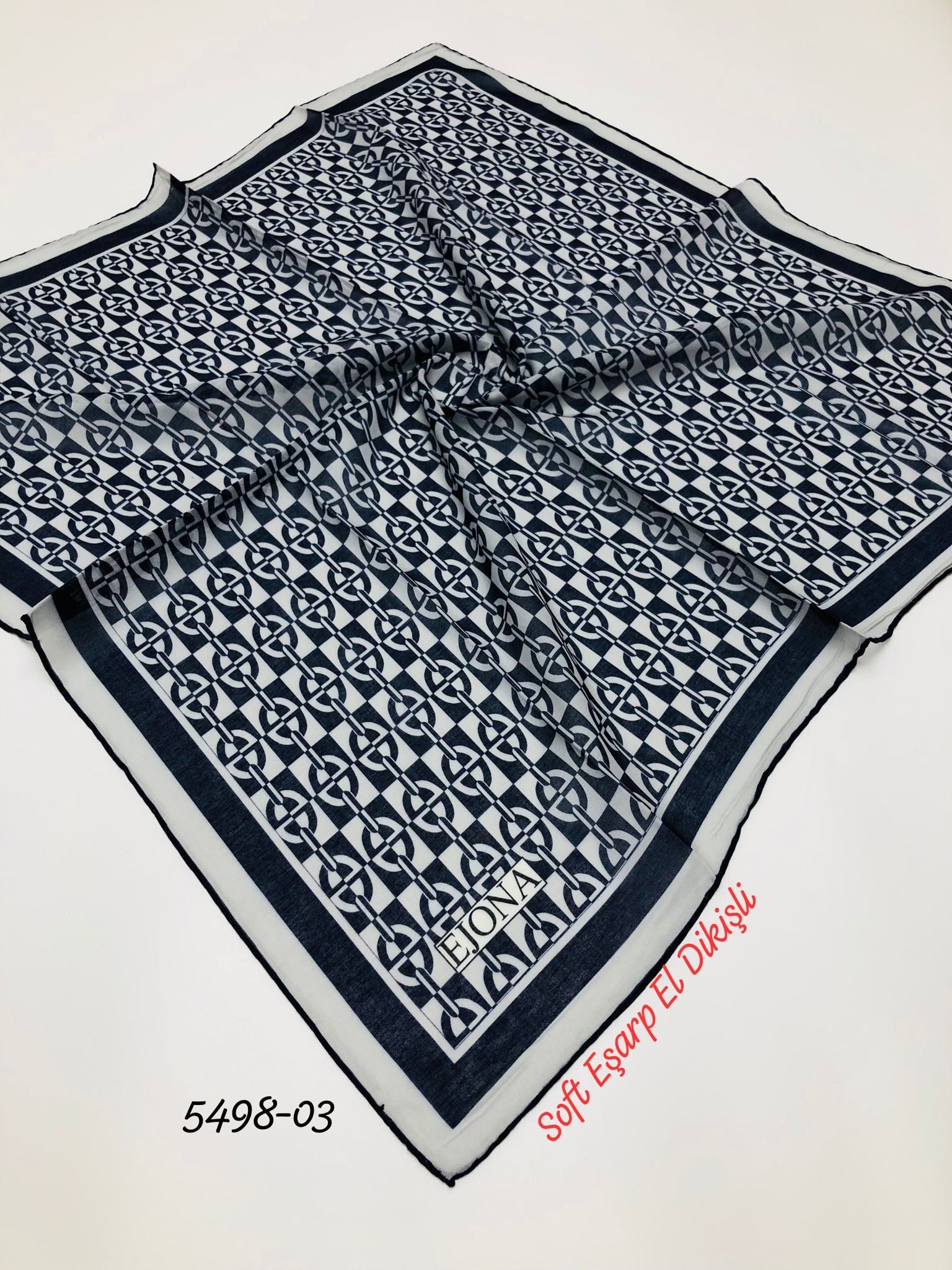 5498 Soft Eşarp El Dikişli