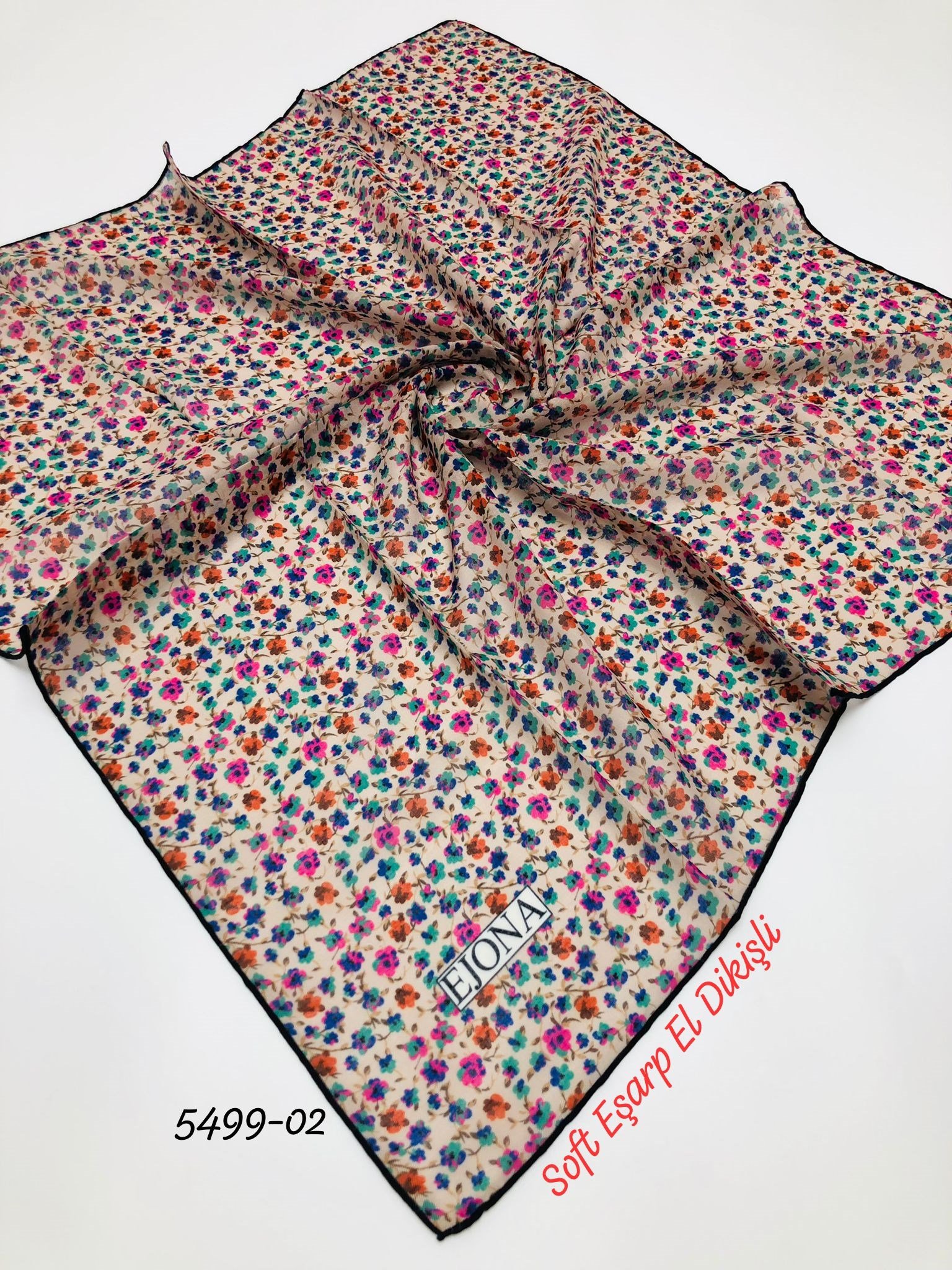 5499 Soft Eşarp El Dikişli