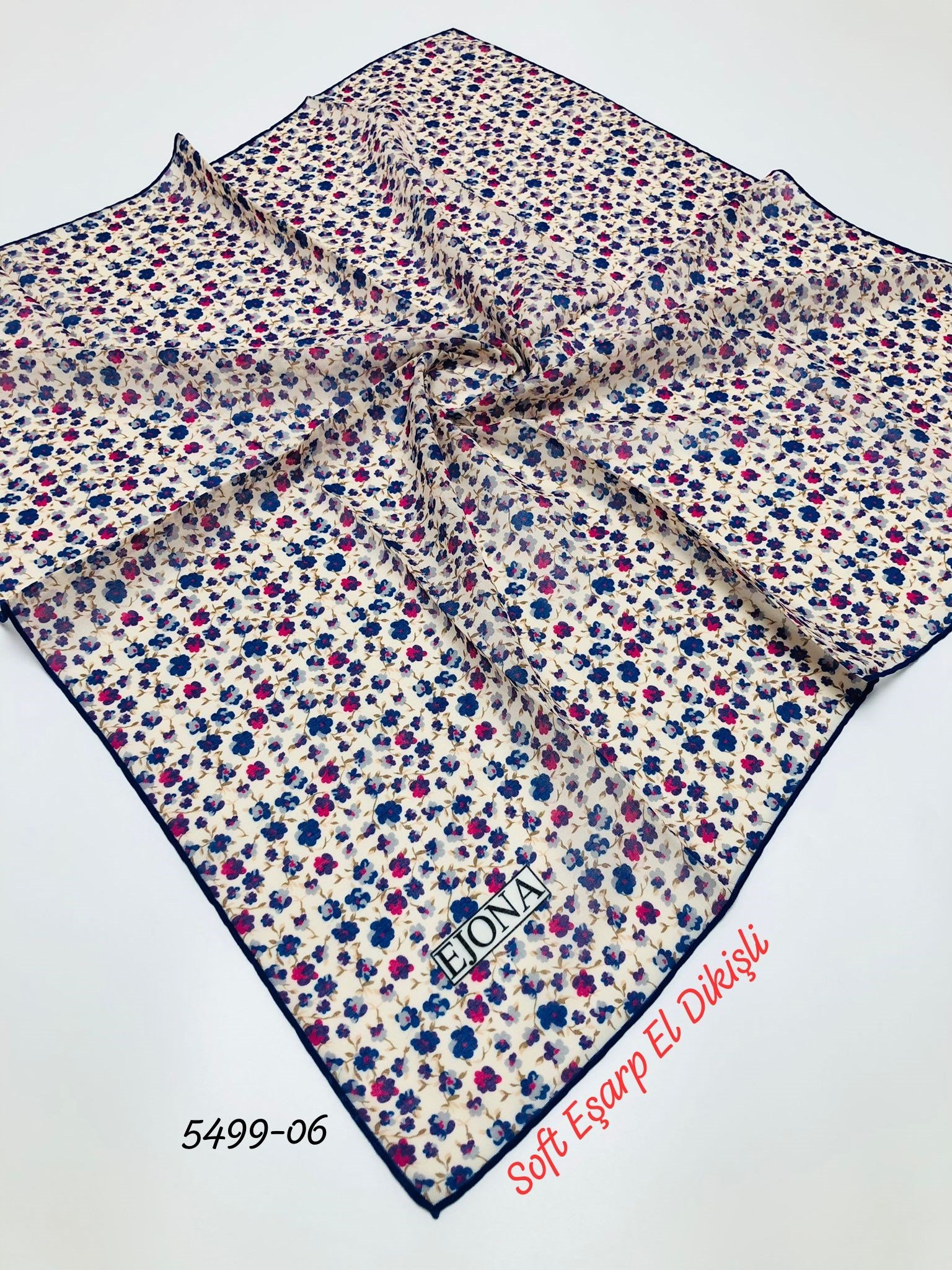 5499 Soft Eşarp El Dikişli