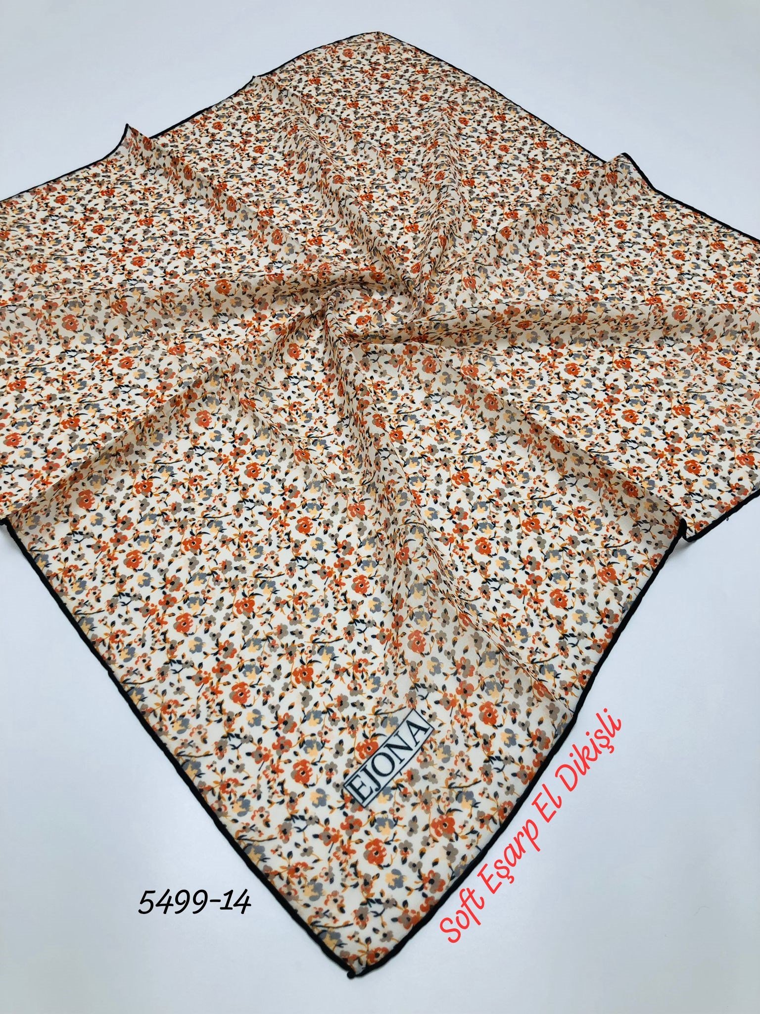 5499 Soft Eşarp El Dikişli