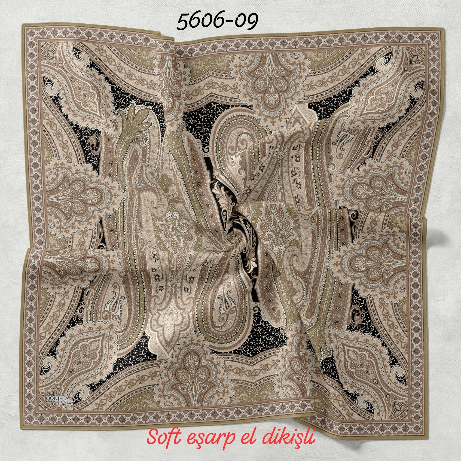 5606 Soft Eşarp El Dikişli