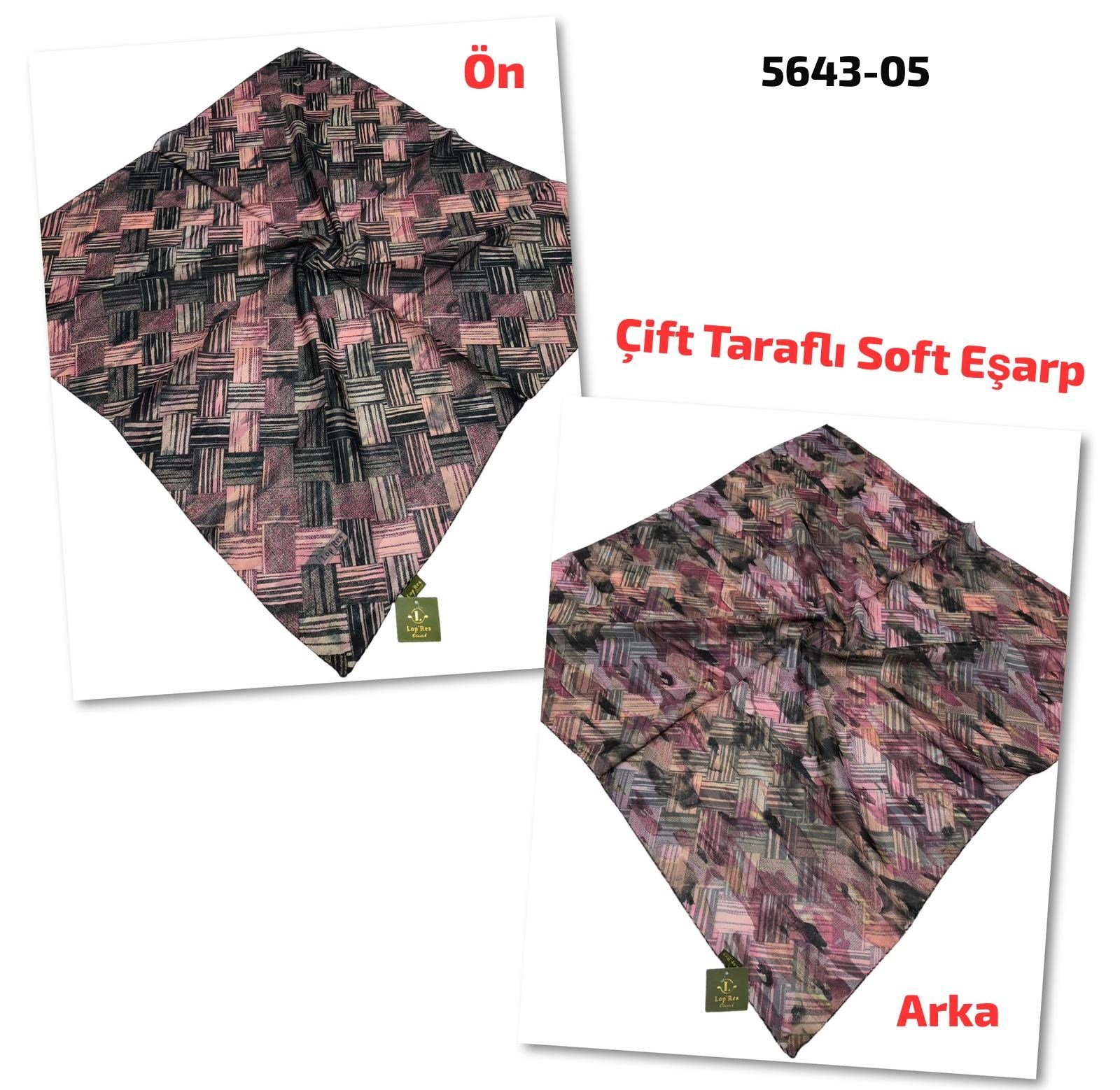 5643 Lop'Res Çift Taraflı Soft Eşarp