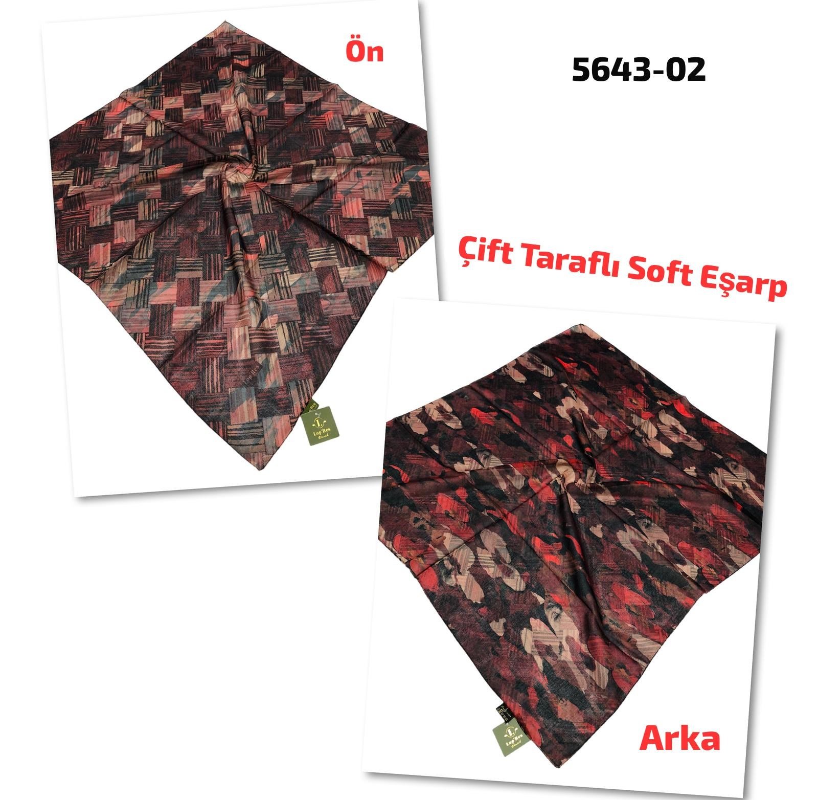 5643 Lop'Res Çift Taraflı Soft Eşarp
