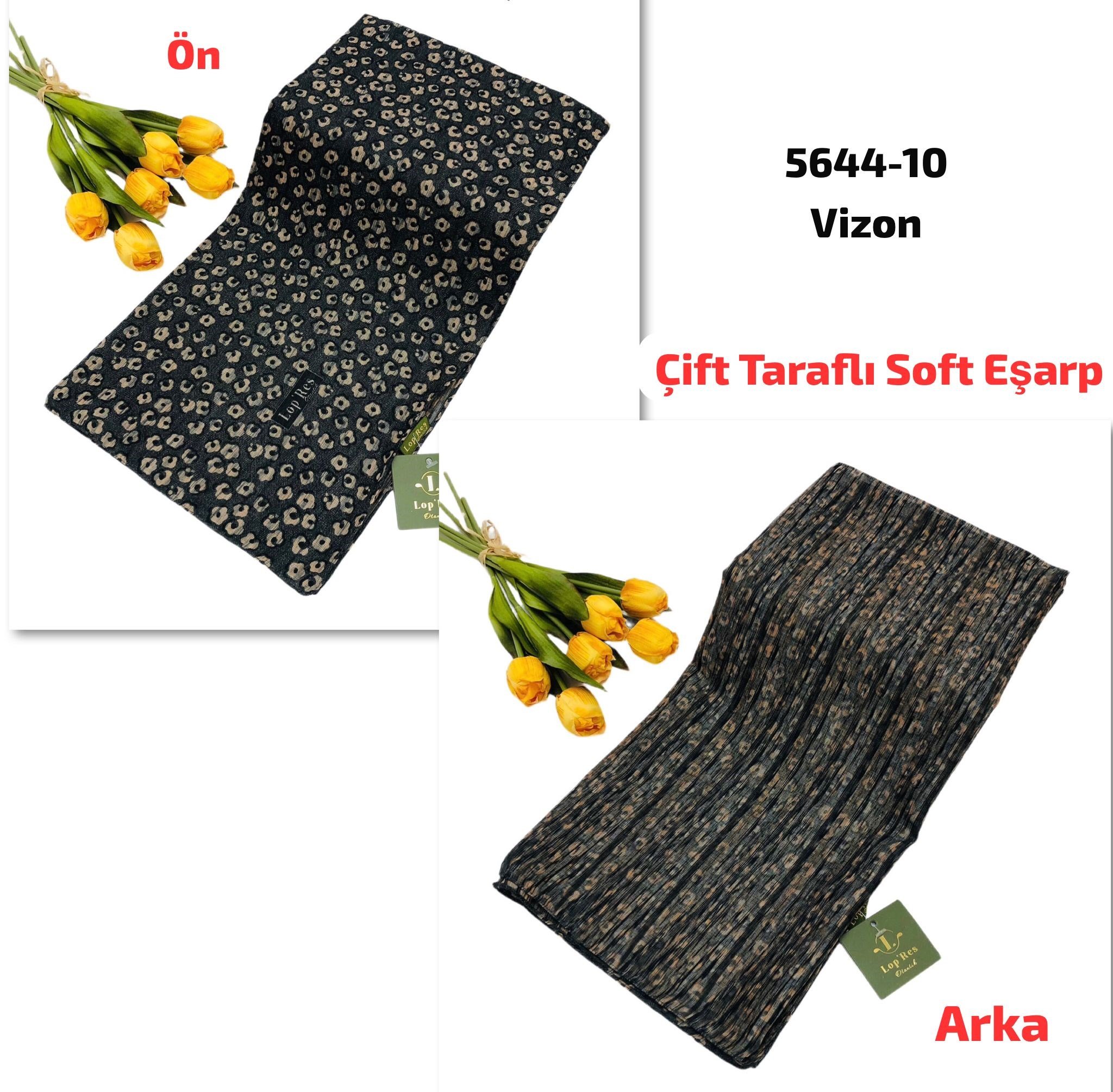 5644 Lop'Res Çift Taraflı Soft Eşarp