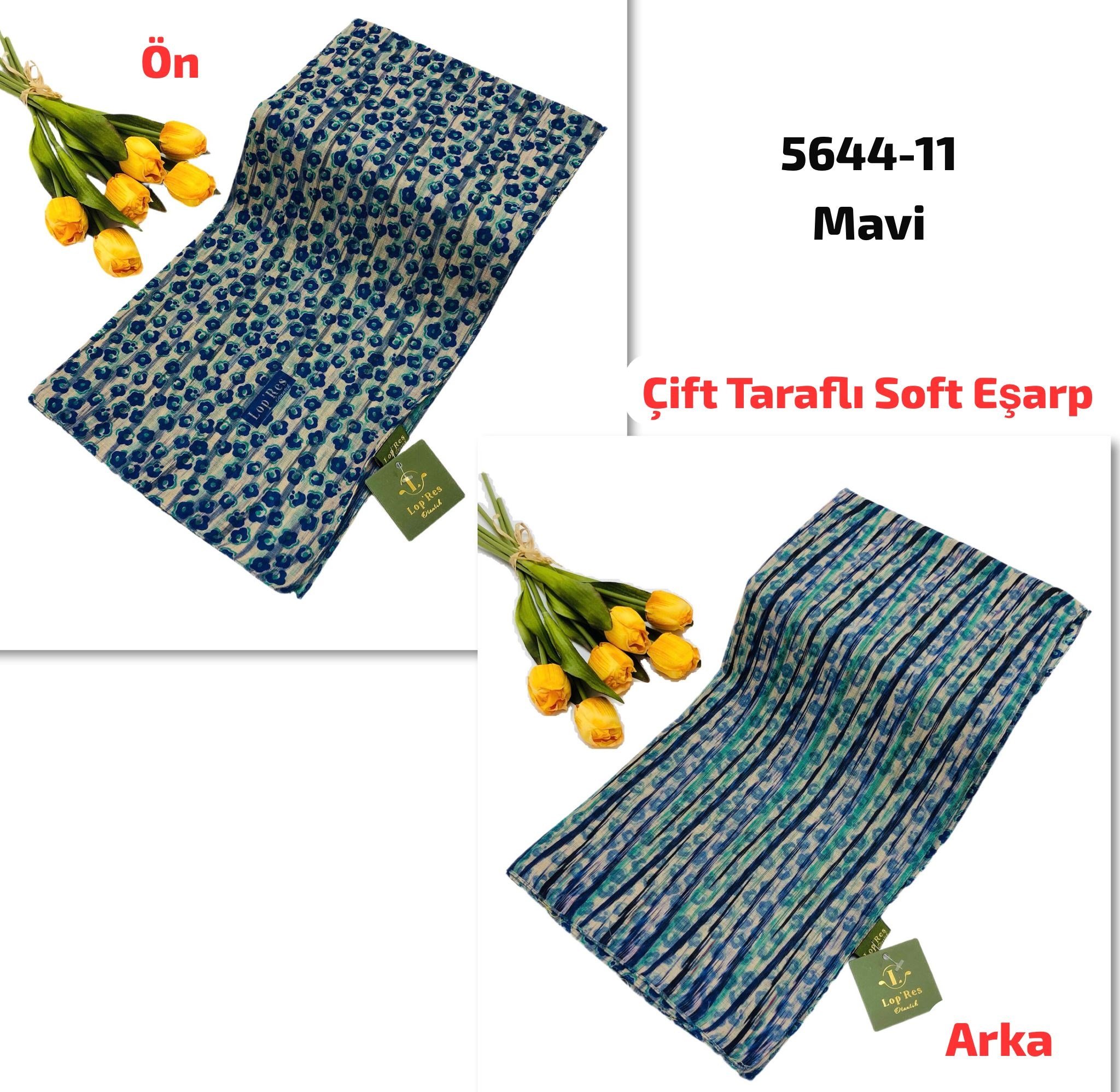 5644 Lop'Res Çift Taraflı Soft Eşarp