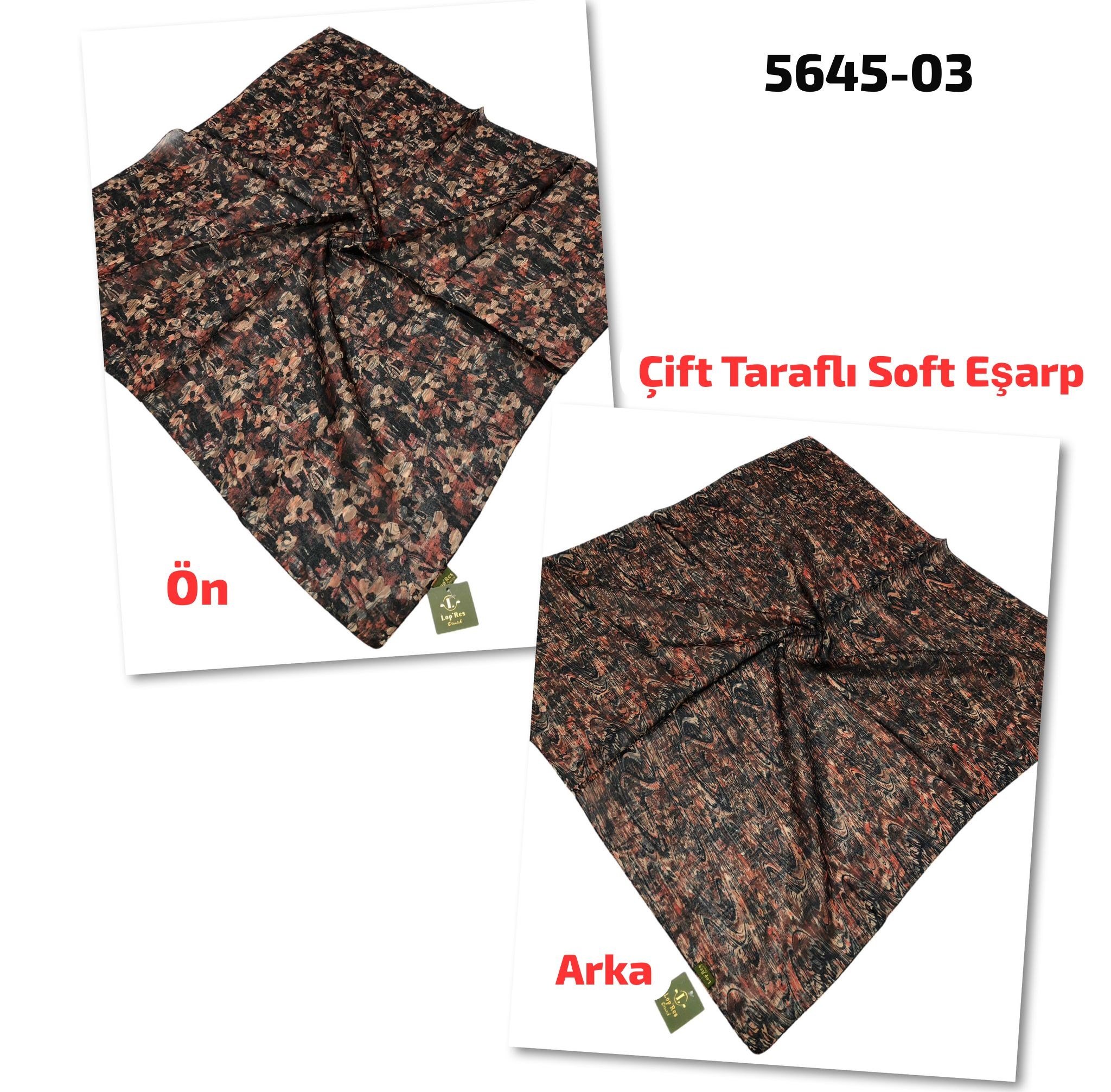 5645 Lop'Res Çift Taraflı Soft Eşarp