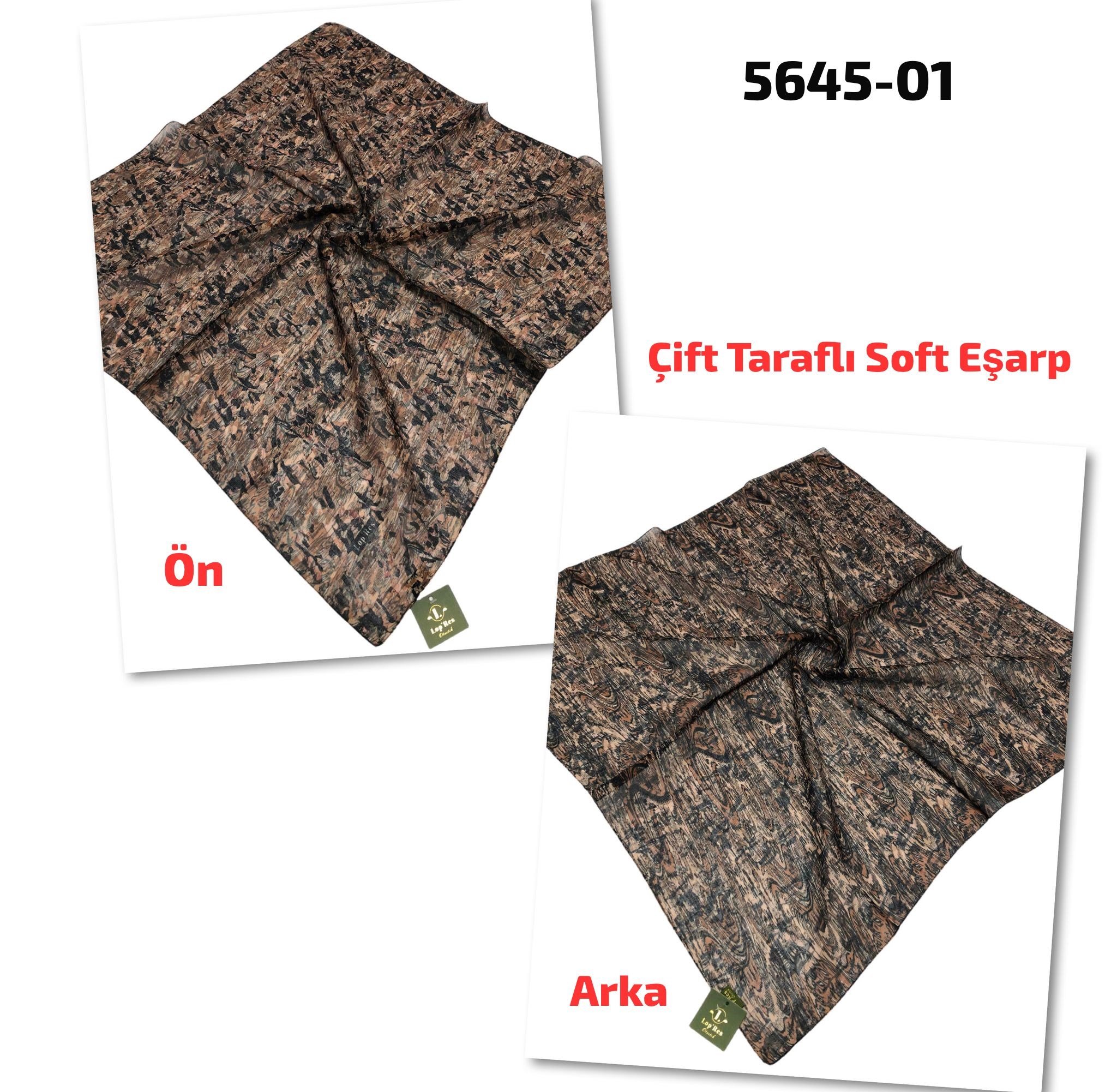 5645 Lop'Res Çift Taraflı Soft Eşarp