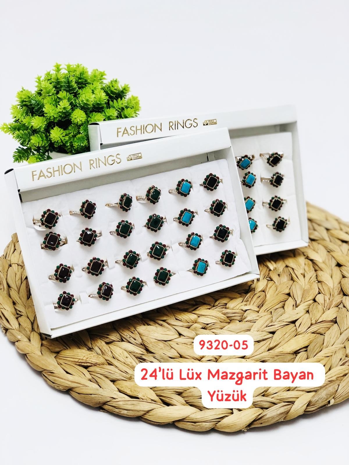 9320 Lüks Mazgarit Bayan Yüzük 24'lü