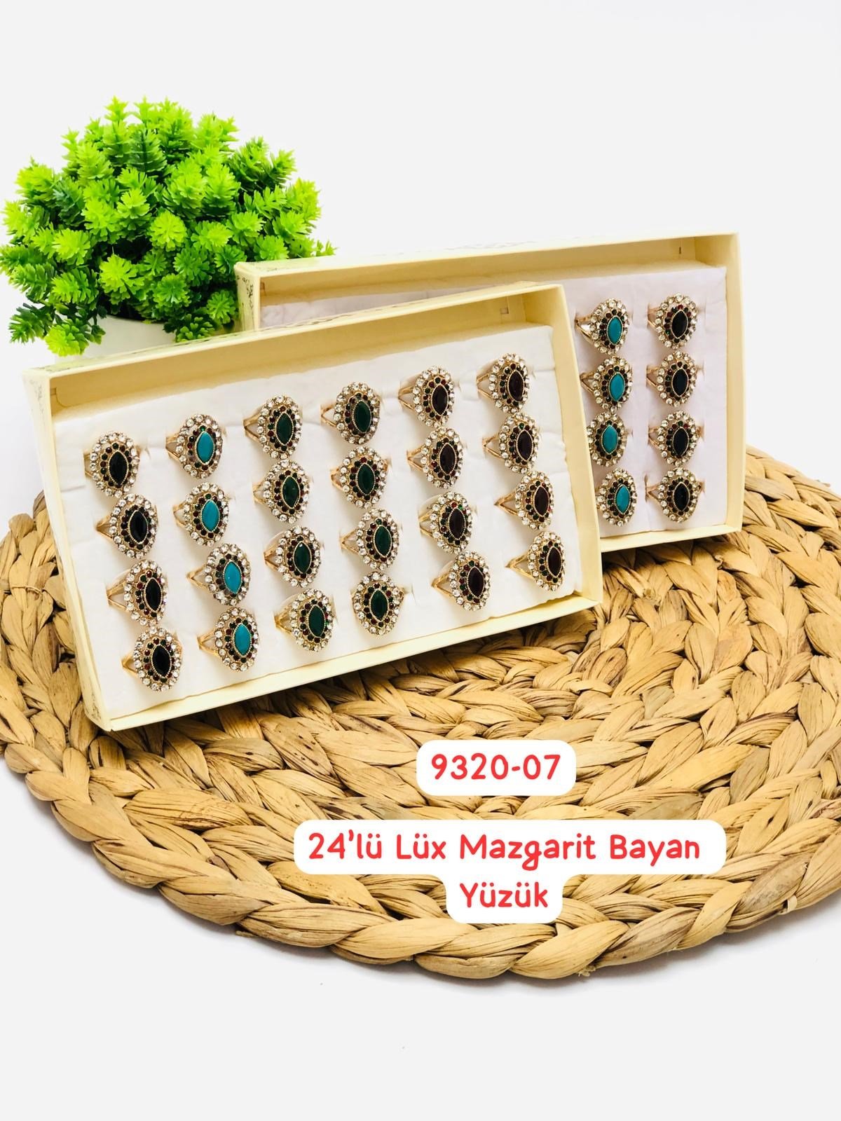 9320 Lüks Mazgarit Bayan Yüzük 24'lü