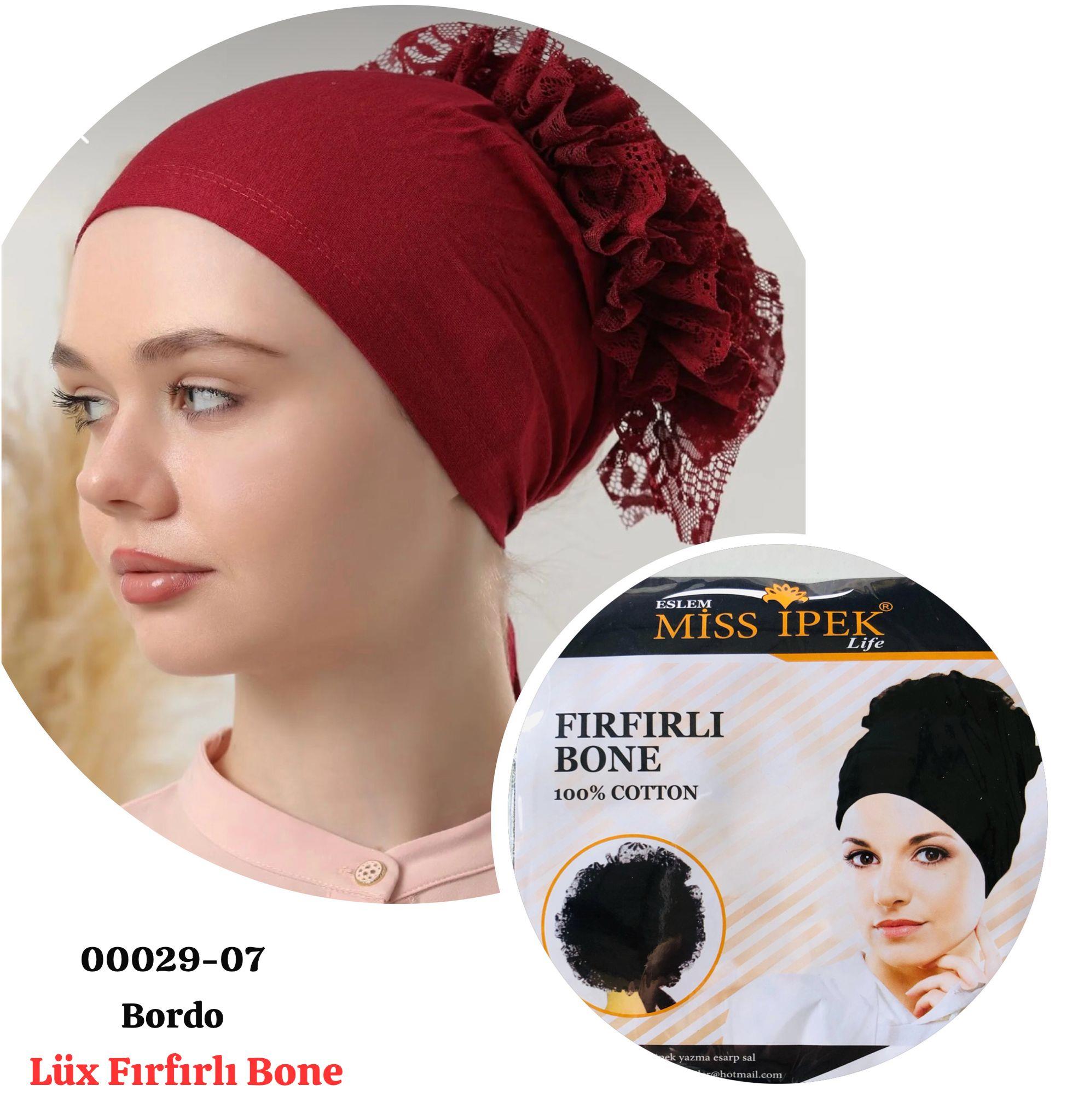 00029 Lüx Fırfırlı Bone Topuzlu