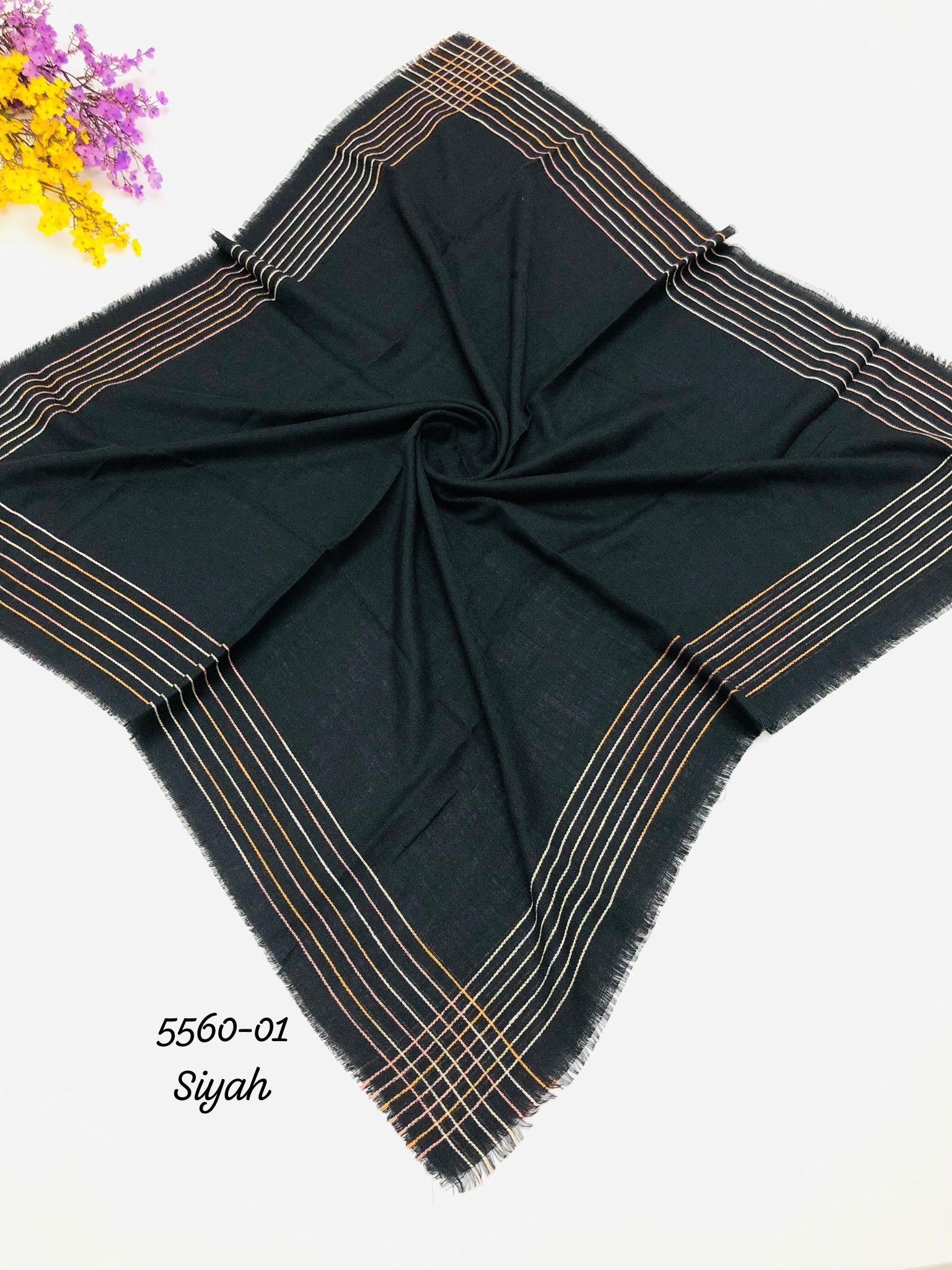 5560 Kenar Şeritli Pamuk Eşarp