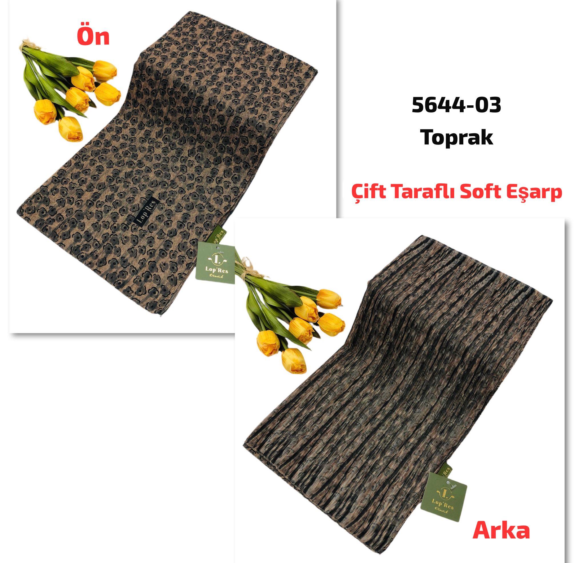 5644 Lop'Res Çift Taraflı Soft Eşarp