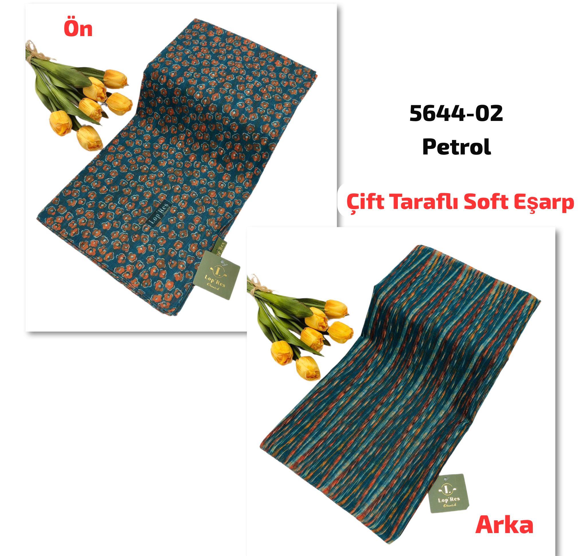 5644 Lop'Res Çift Taraflı Soft Eşarp