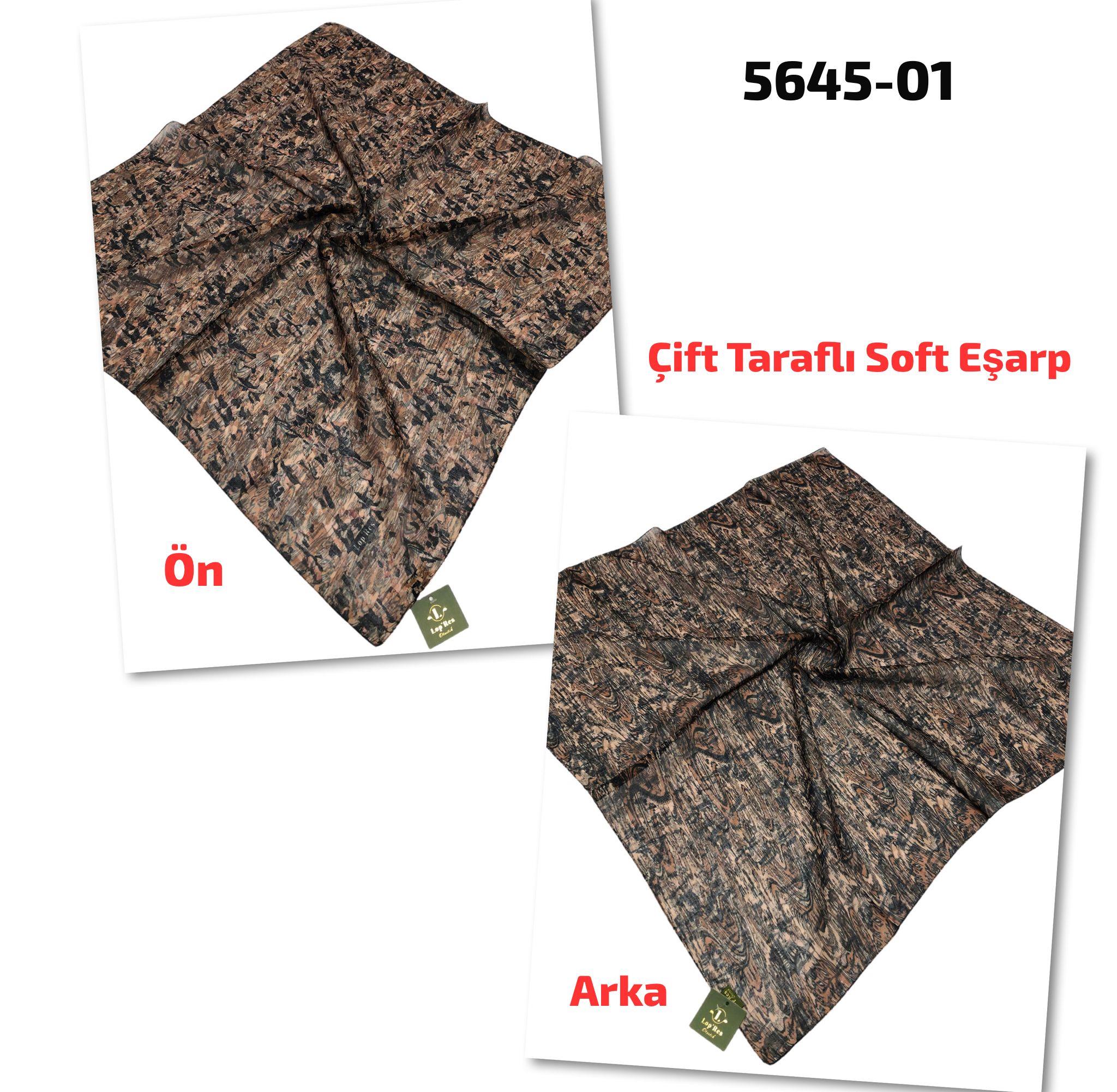 5645 Lop'Res Çift Taraflı Soft Eşarp