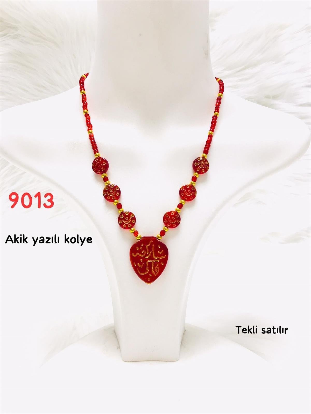 9013 Akik Yazılı Kolye