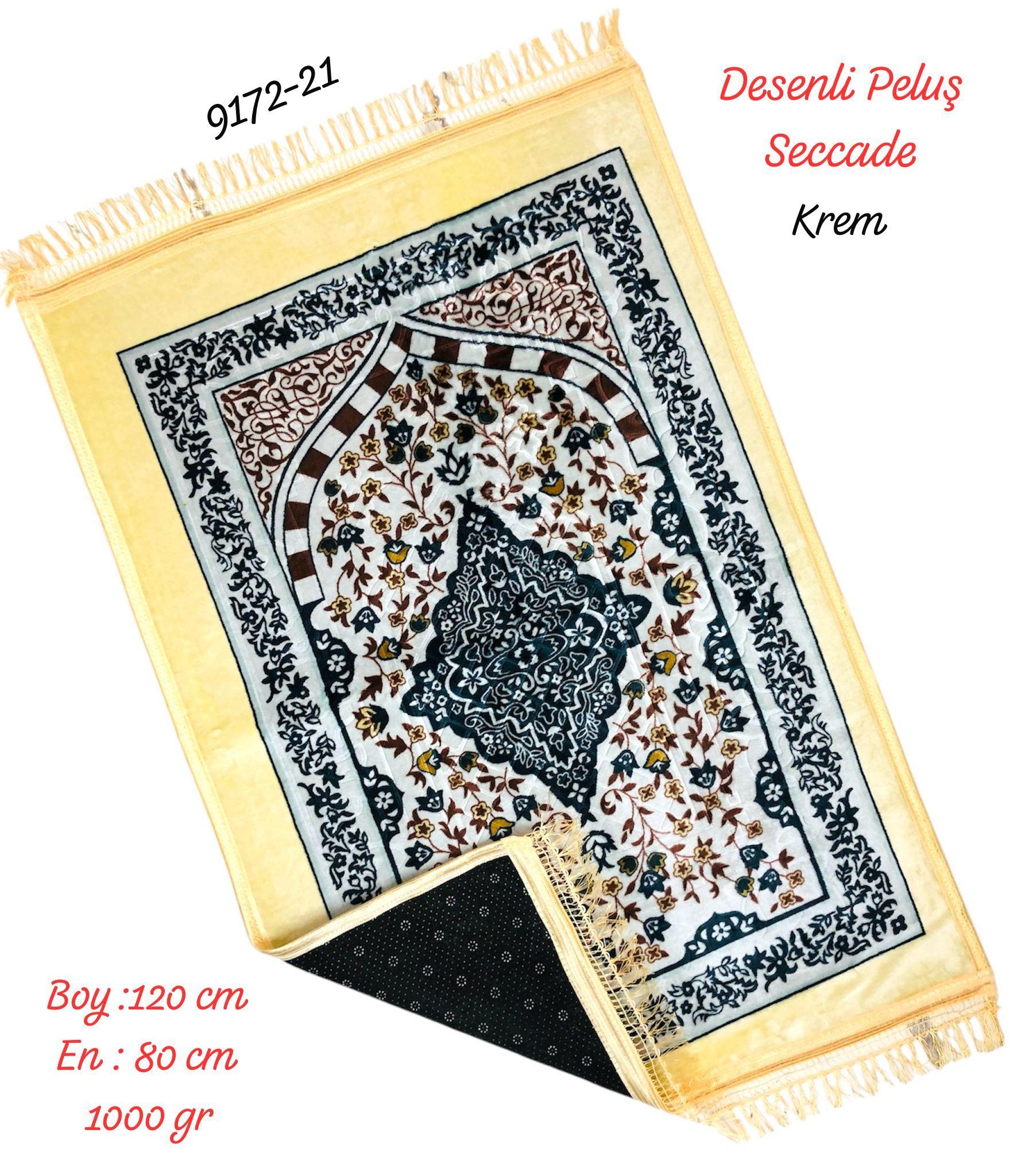 9172 Desenli Peluş Seccade