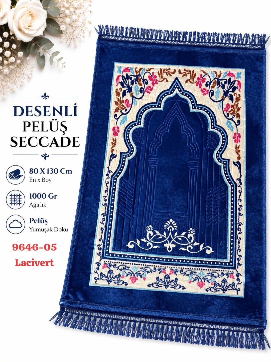 Desenli Peluş Seccade