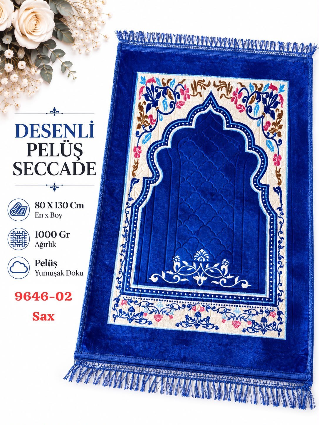 Desenli Peluş Seccade