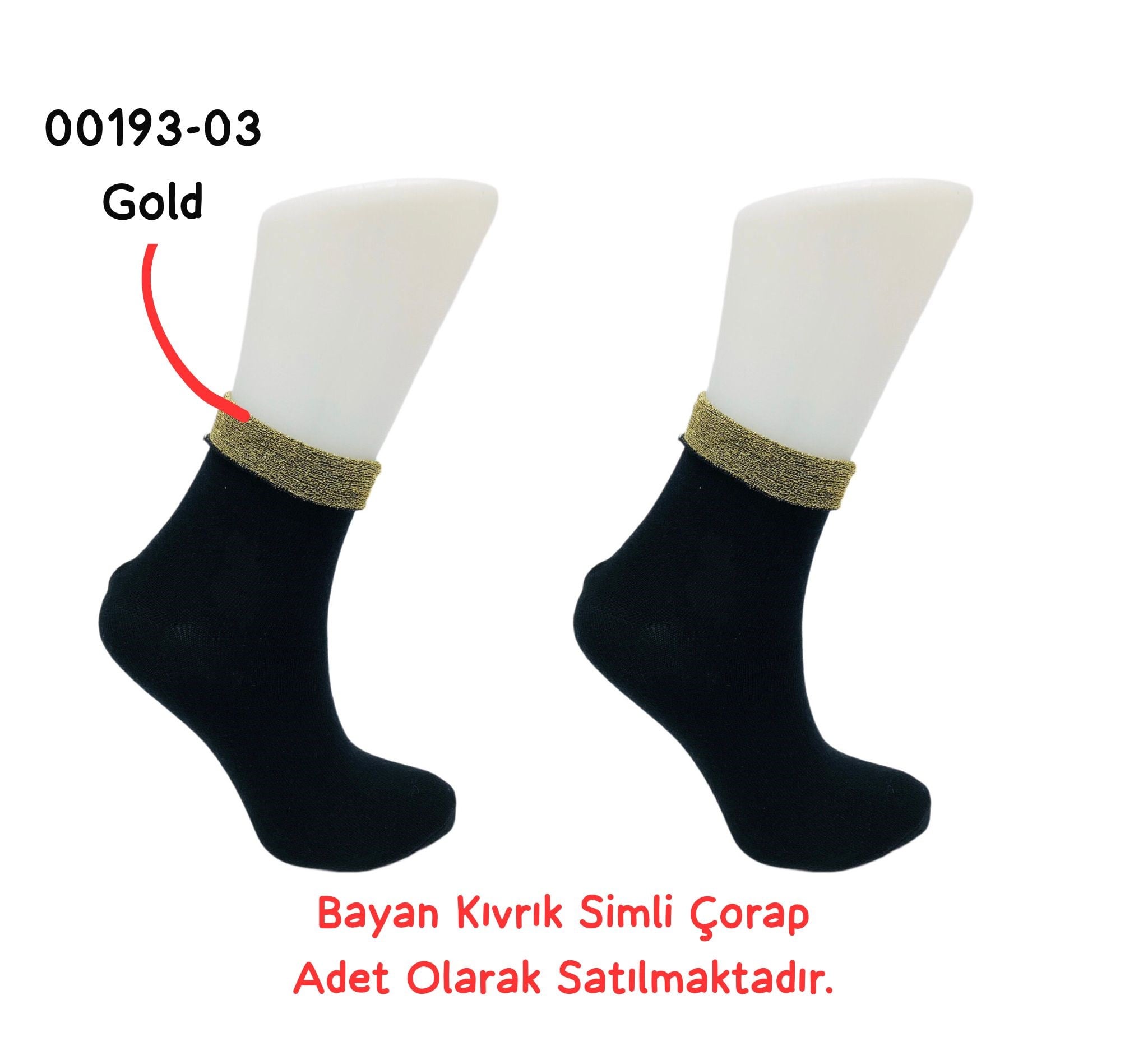Kıvrık Simli Çorap