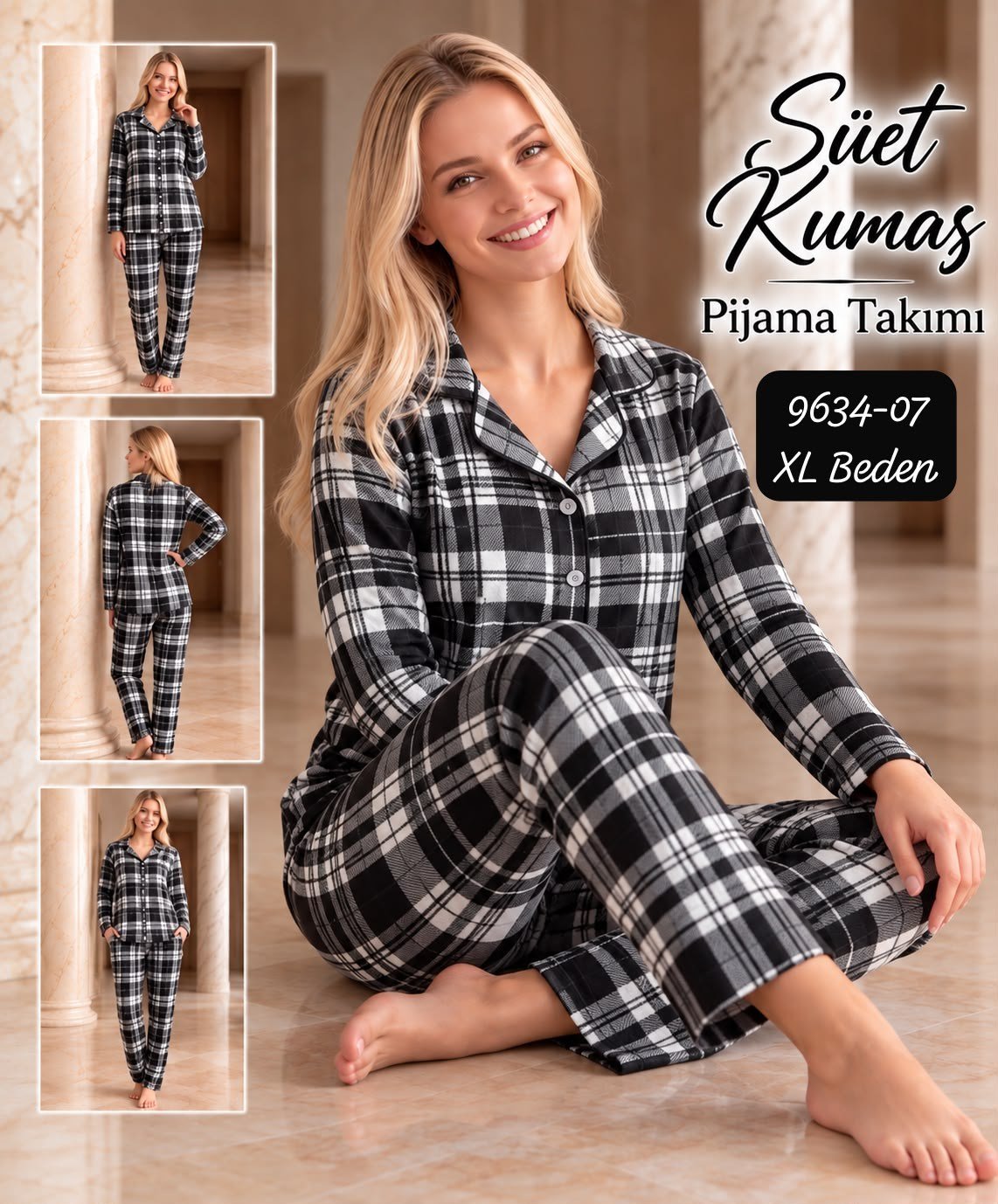 Süet Kumaş Pijama Takımı