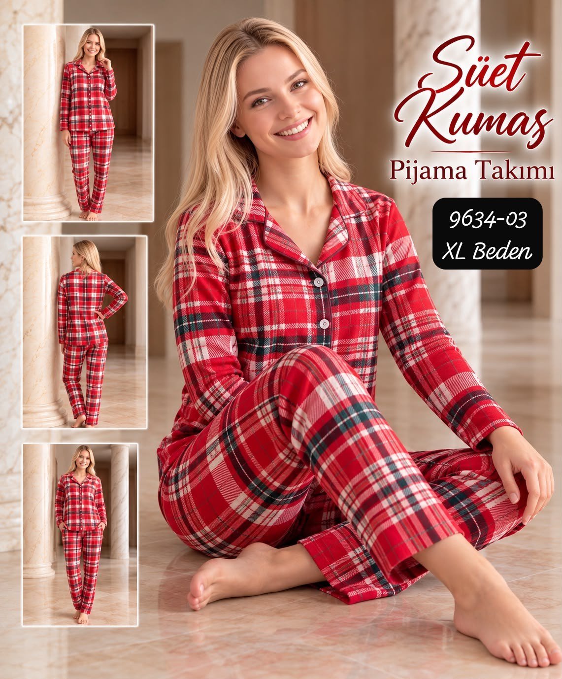Süet Kumaş Pijama Takımı