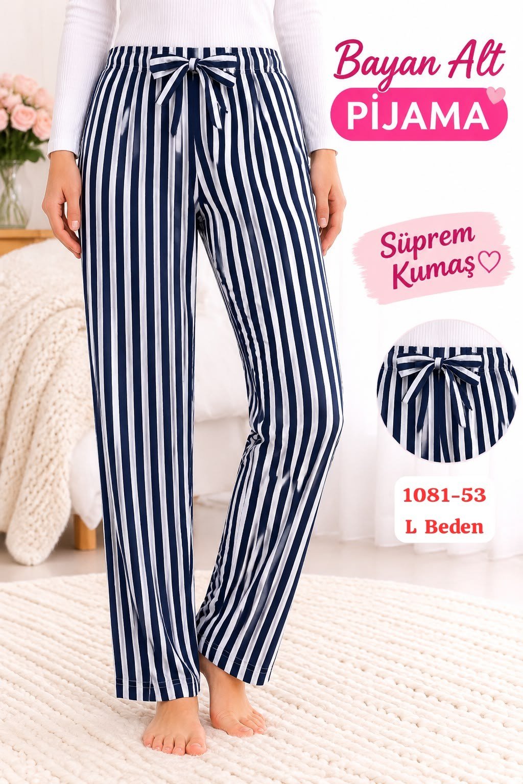 Süprem (sert) Kumaş Alt Pijama