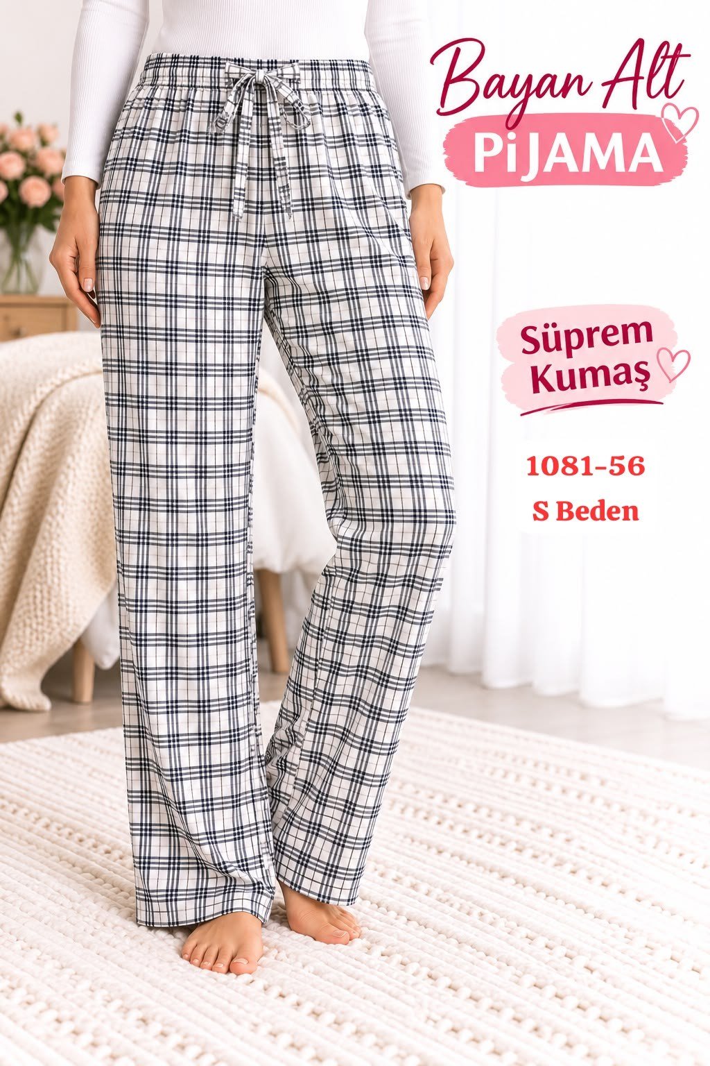 Süprem (sert) Kumaş Alt Pijama