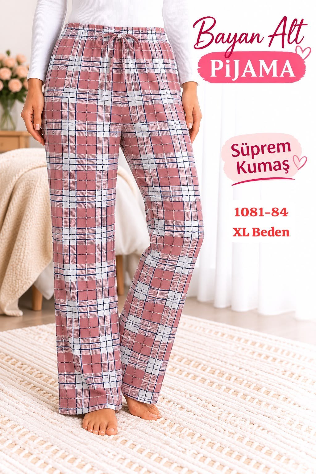 Süprem (sert) Kumaş Alt Pijama