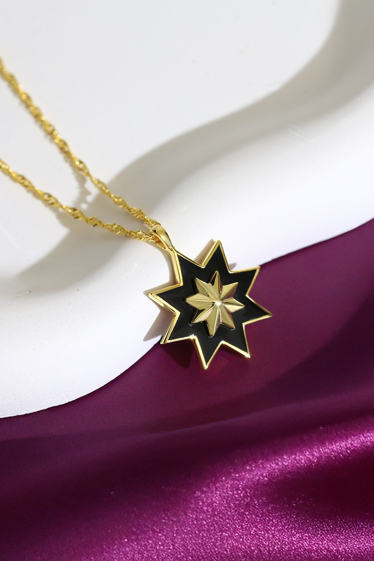 925 Ayar Gümüş Zirkon Taşlı Mineli Kutup Yıldızı -GV8517