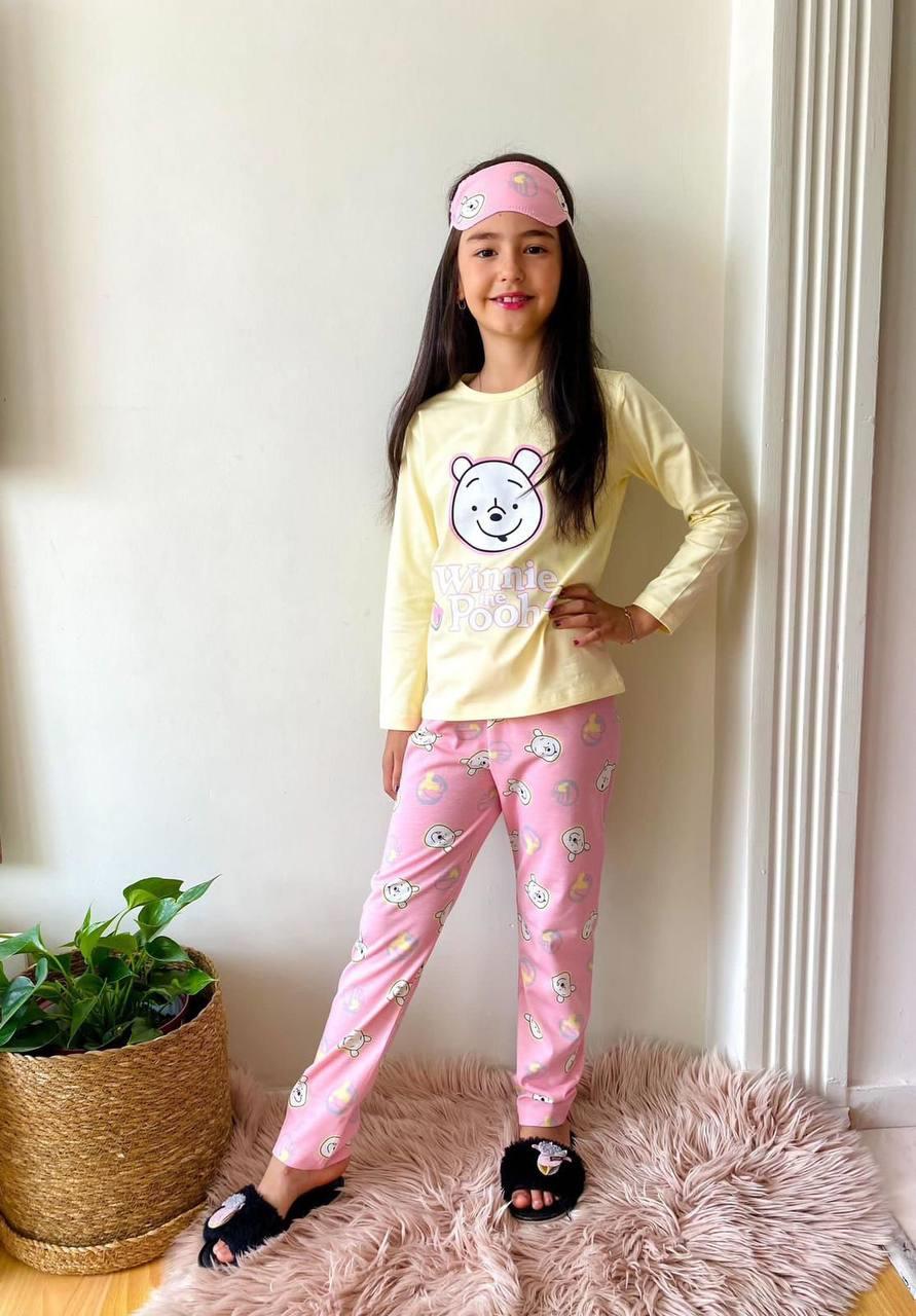Ayıcıklı Düğmeli Pijama Takımı 