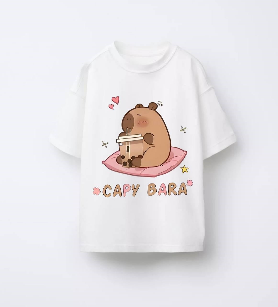 Capy Bara Baskılı Unisex Çocuk Tişört