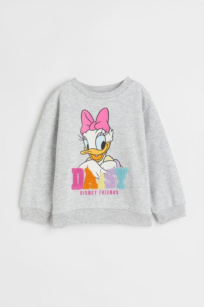 Daisy Süzene Nakışlı Gri Sweatshirt