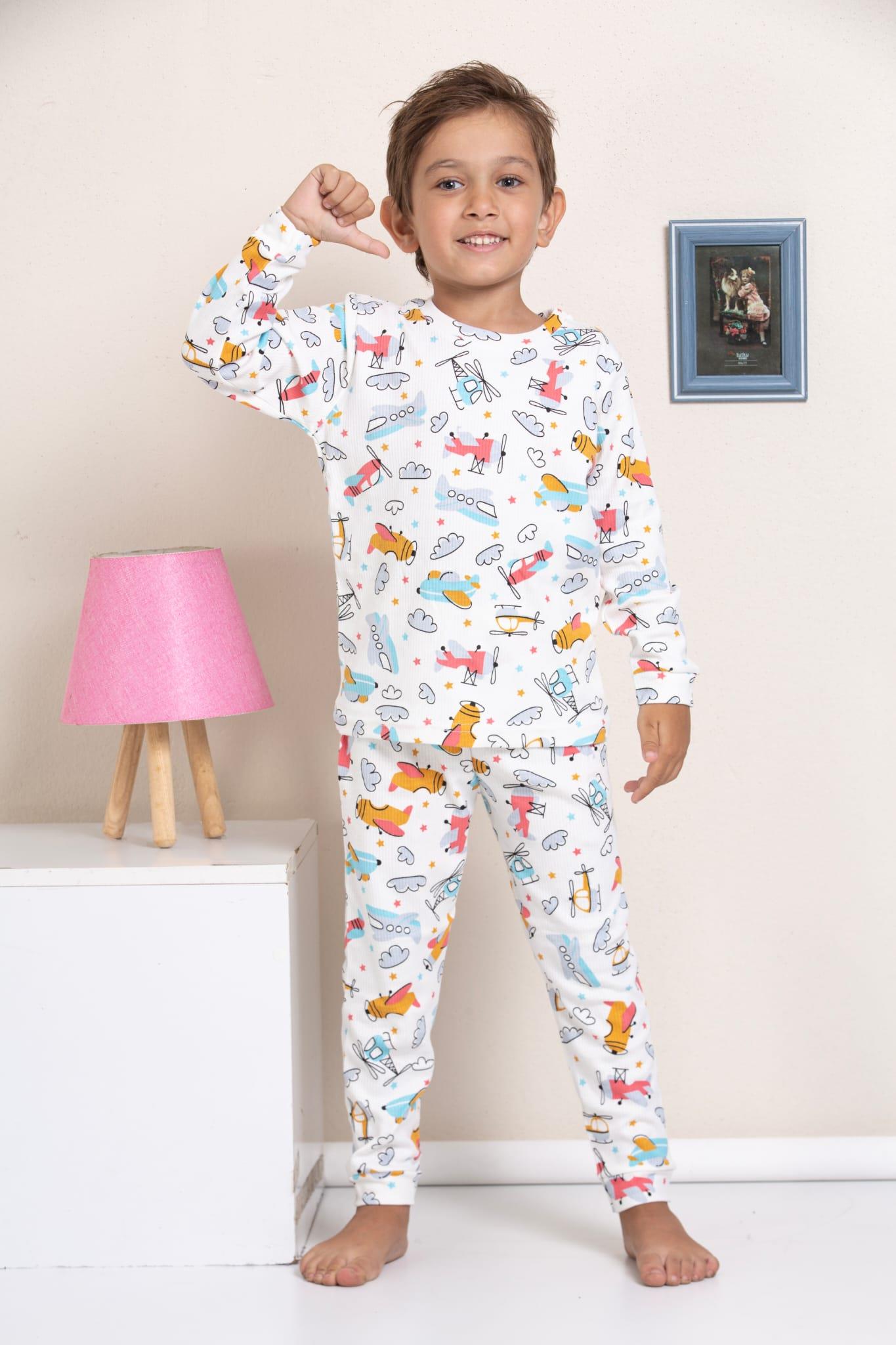 Helikopter Desenli Pijama Takımı