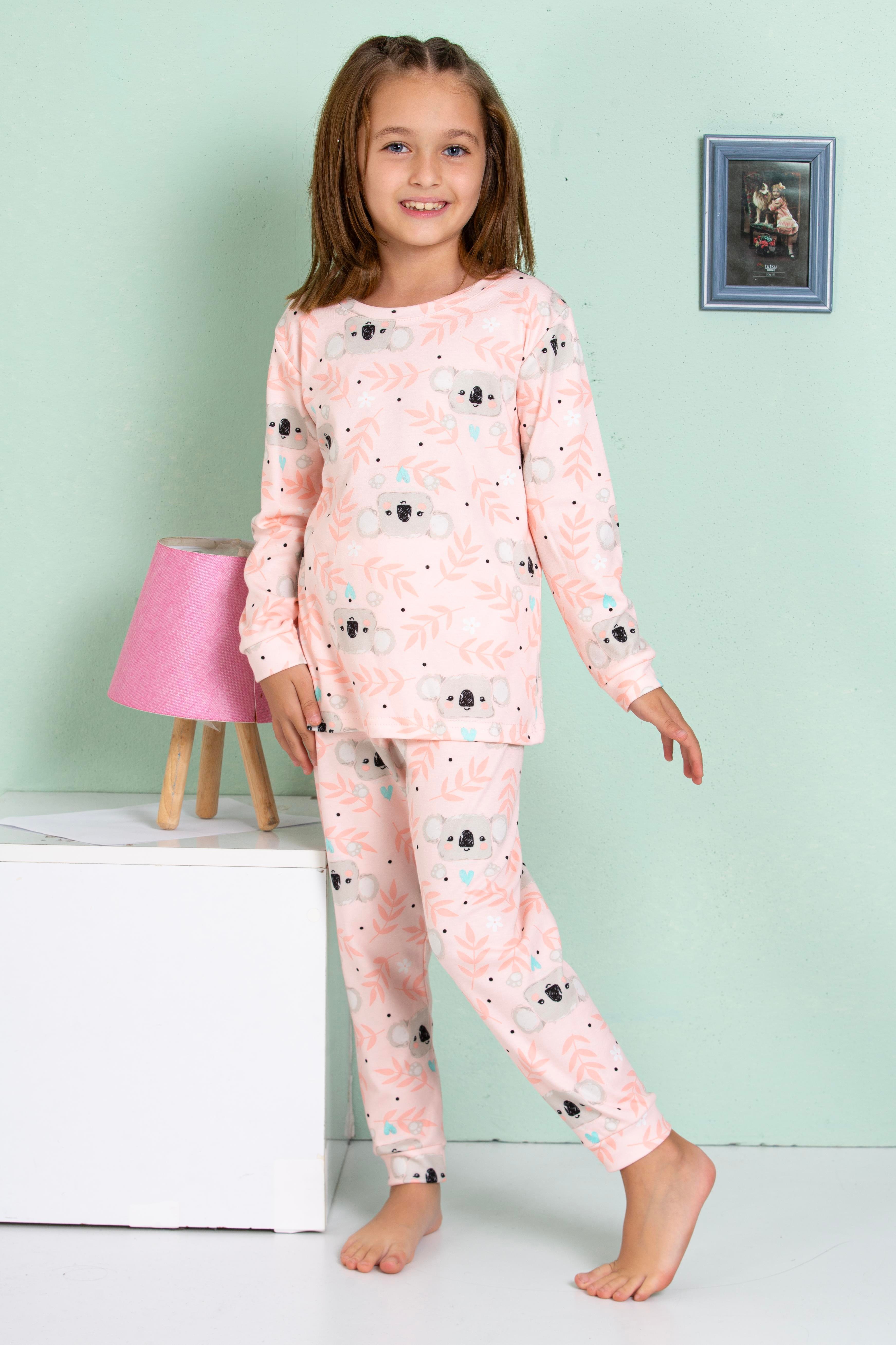 Kız Çocuk Koala Desenli Pijama Takımı 