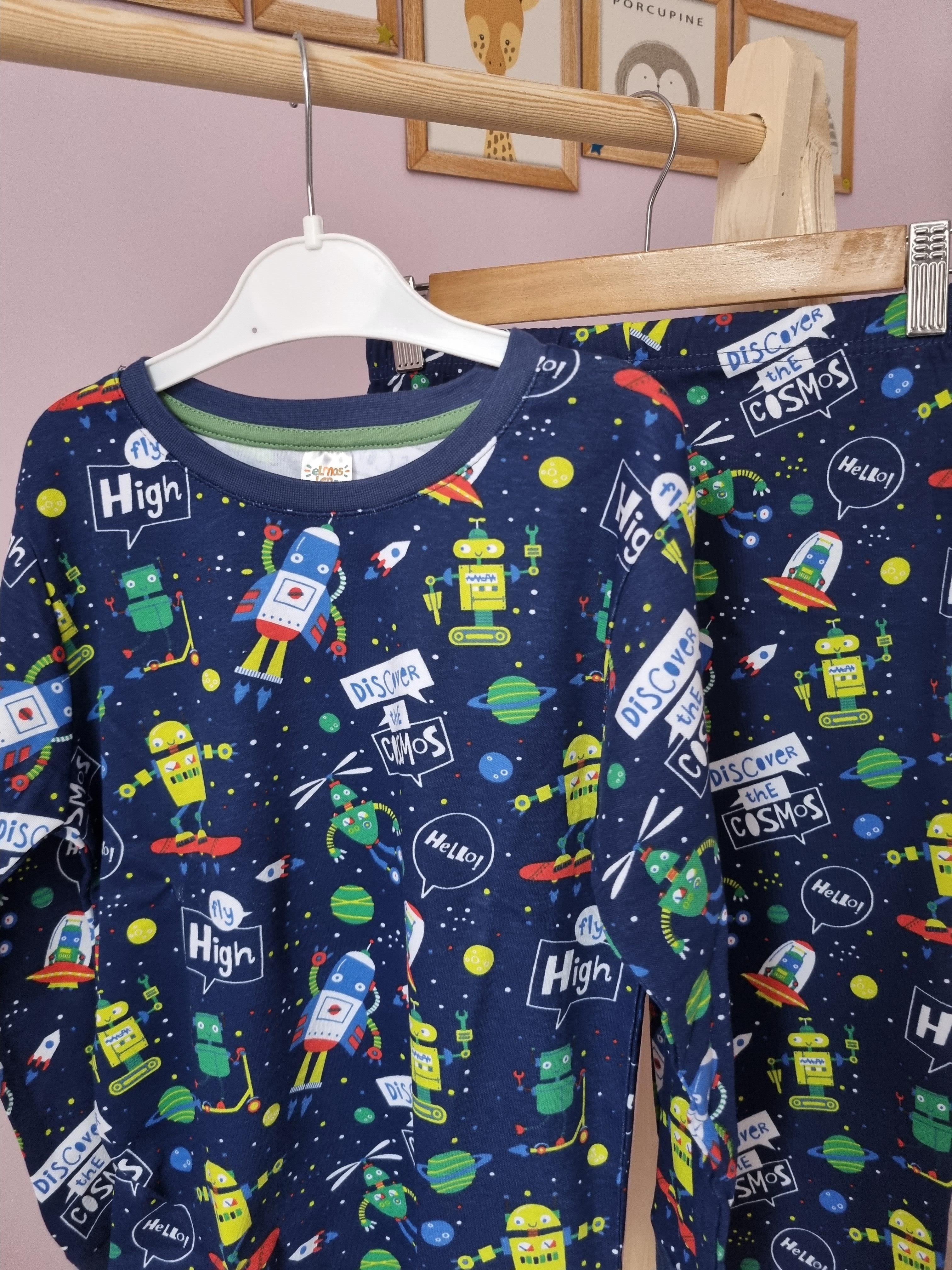 Robot Baskılı Pijama Takımı