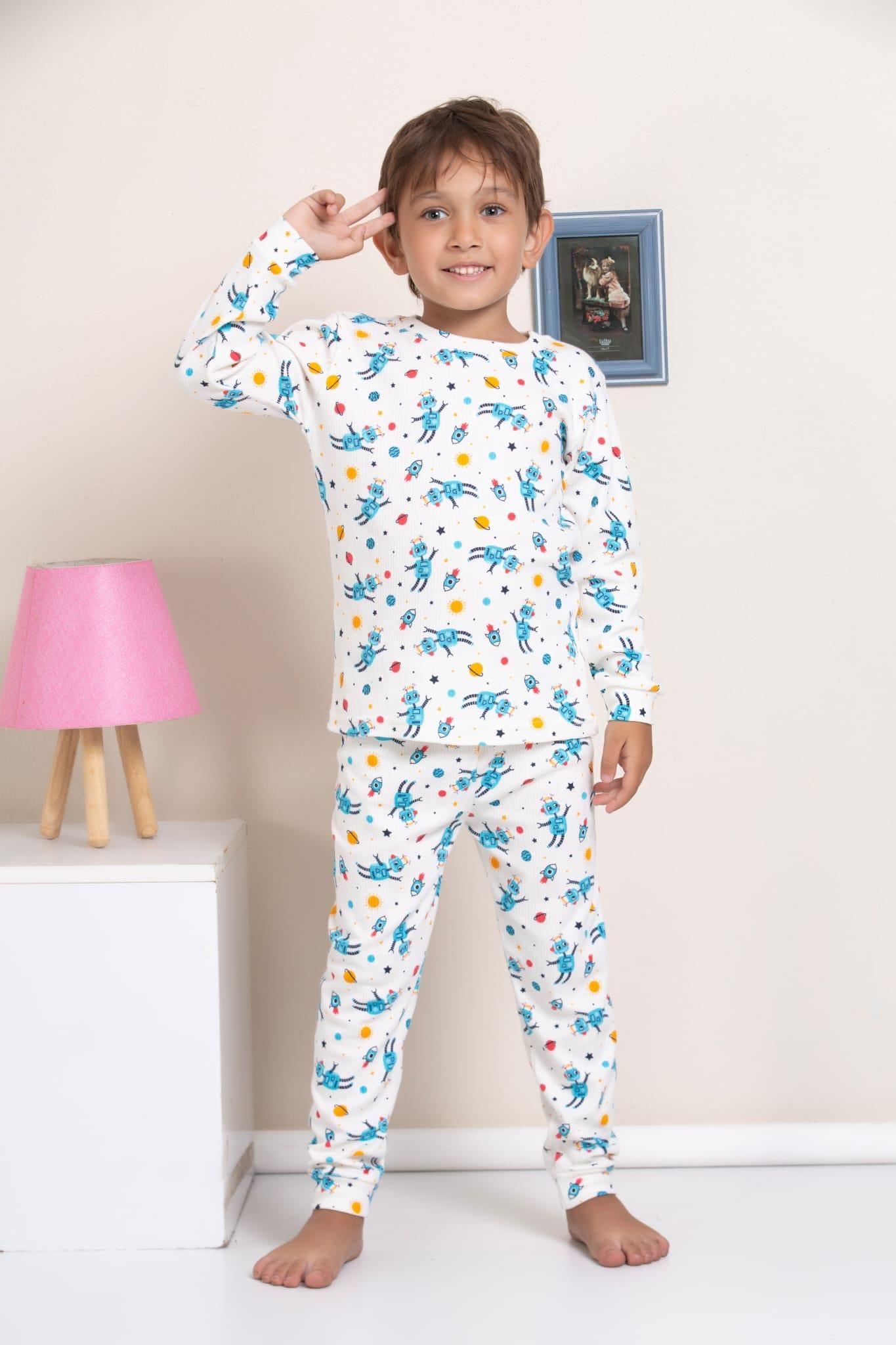Robot Desenli Pijama Takımı
