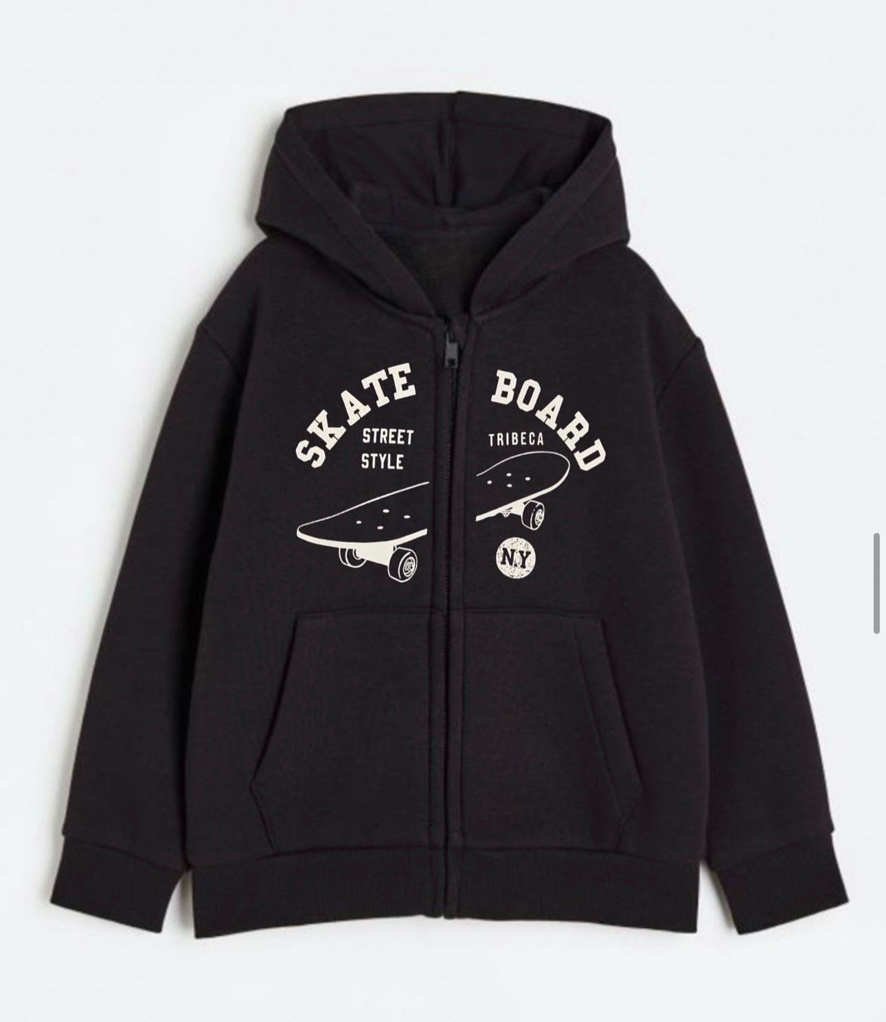 Siyah Kapüşonlu Skate Board Sweatshirt