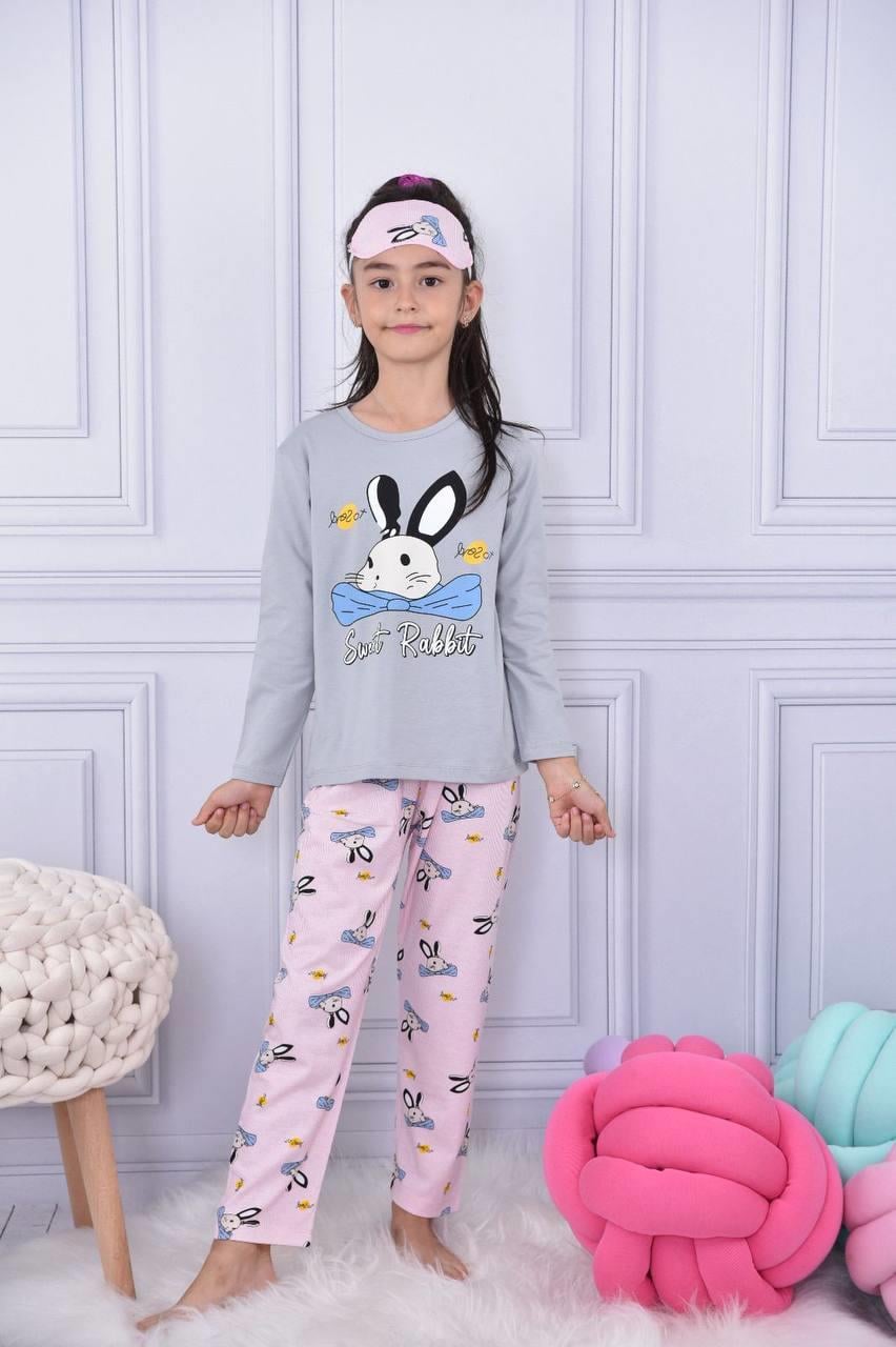 Tavşanlı Düğmeli Pijama Takımı 