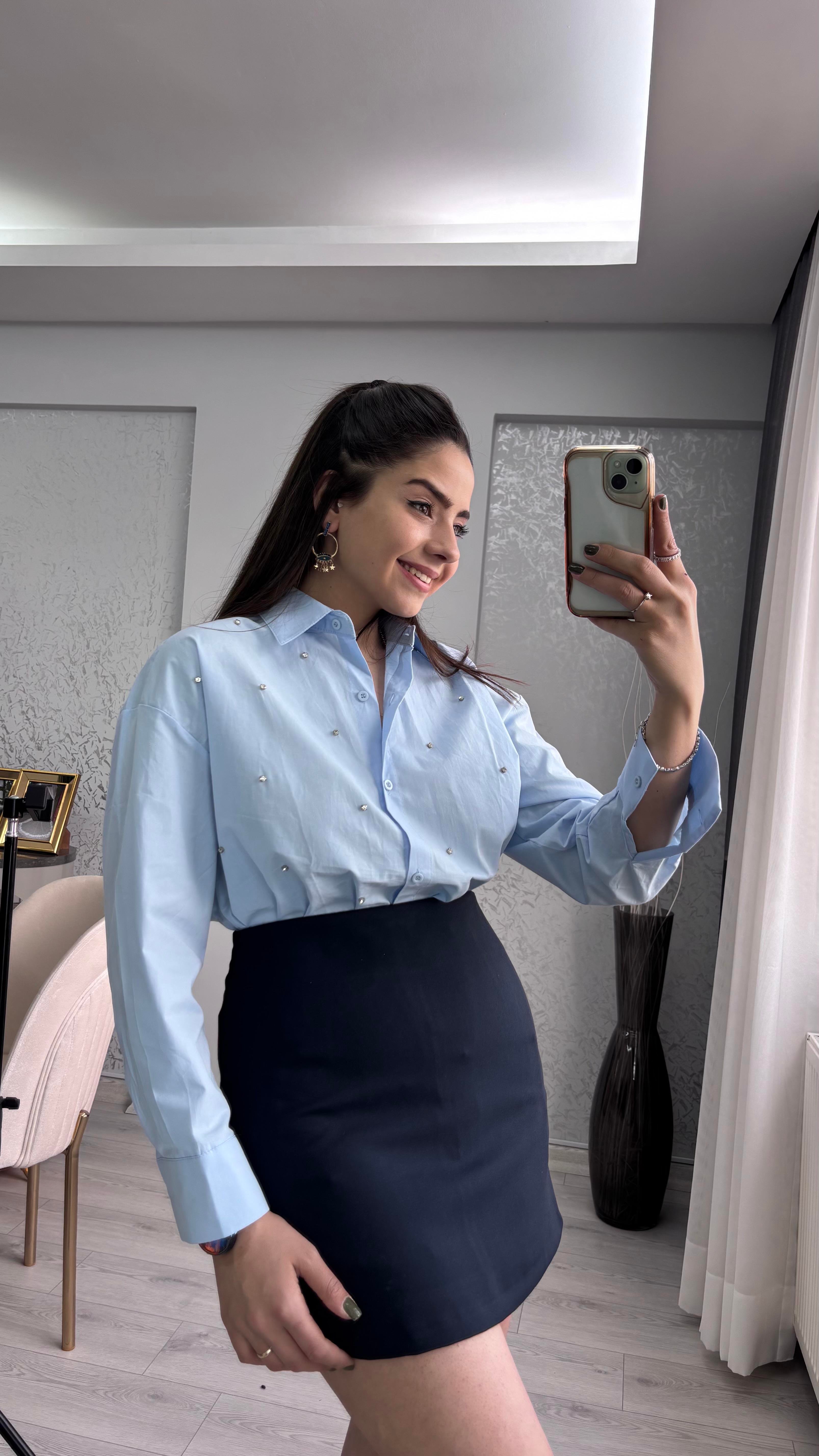 BEBE MAVİSİ TAŞLI GÖMLEK