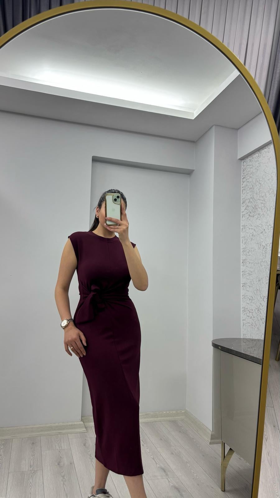 BORDO BAĞLAMALI ELBİSE