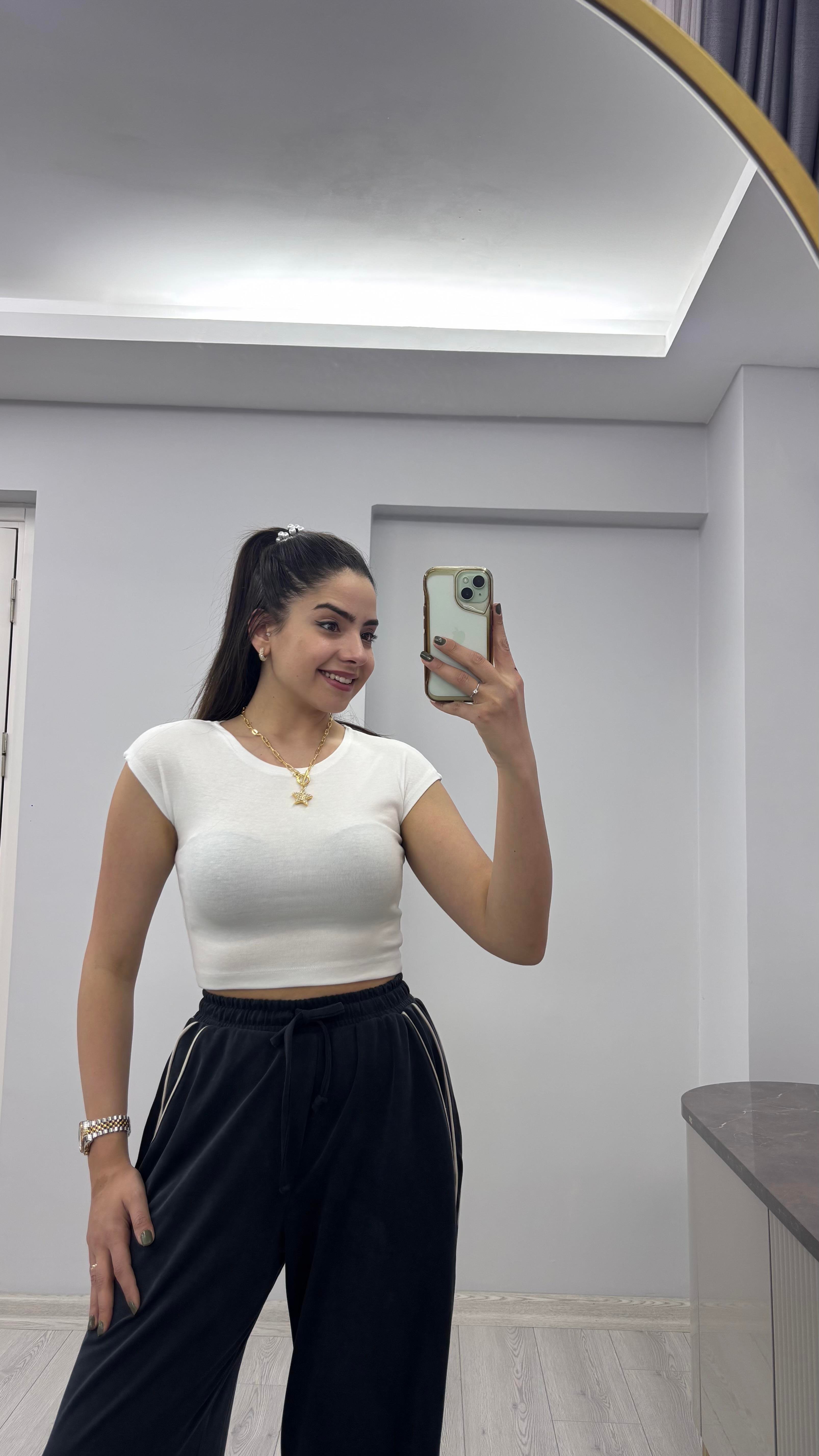 DLVN MODAL CROP BEYAZ