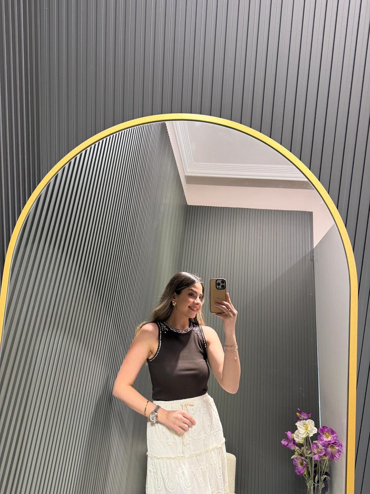 KAHVE TAŞLI ATLET 