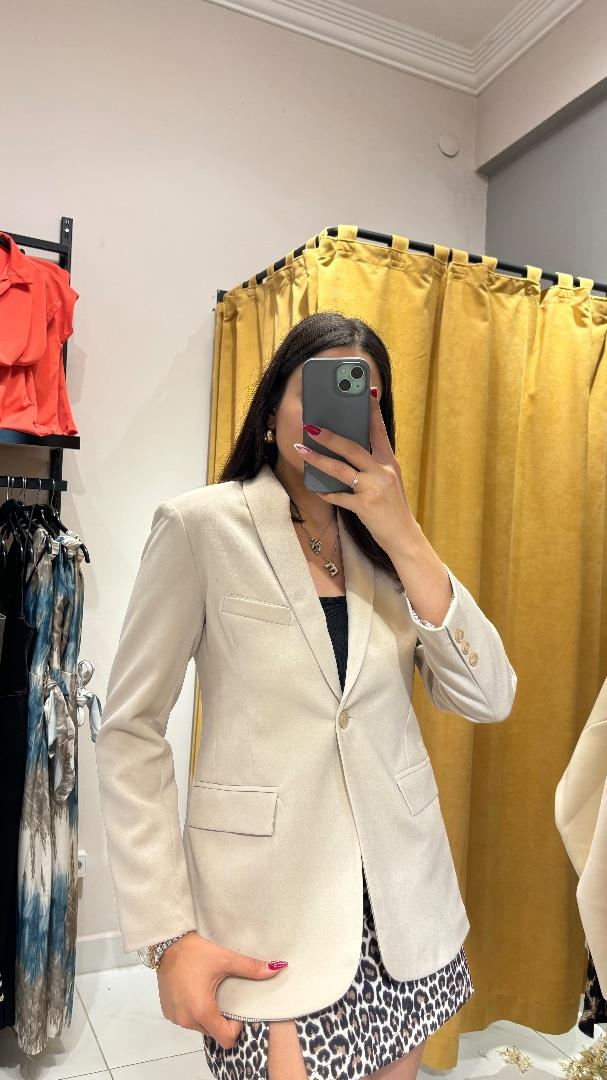 KREM BLAZER CEKET