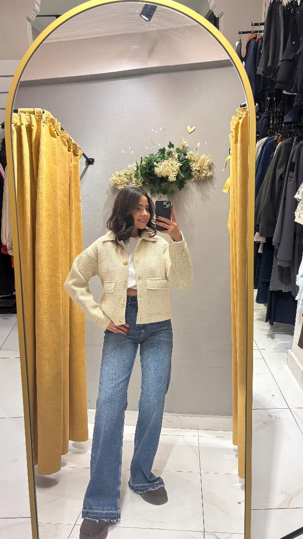 MD GOLD DÜĞMELİ BEJ CEKET