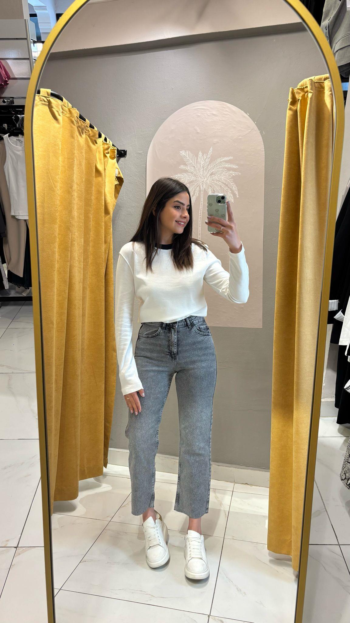 ZR GRİ MOM JEAN